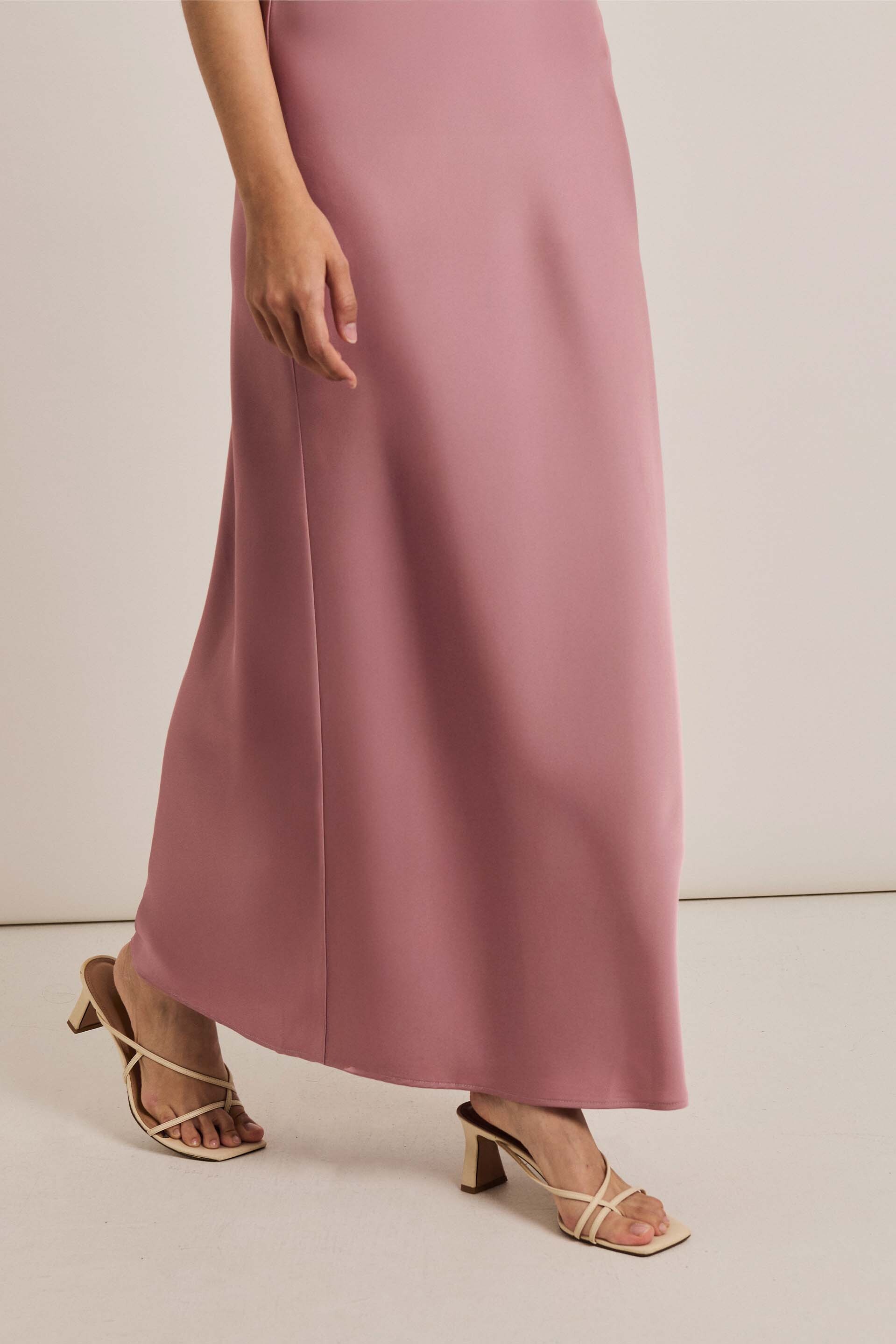 Satin-Finish Slip Skirt