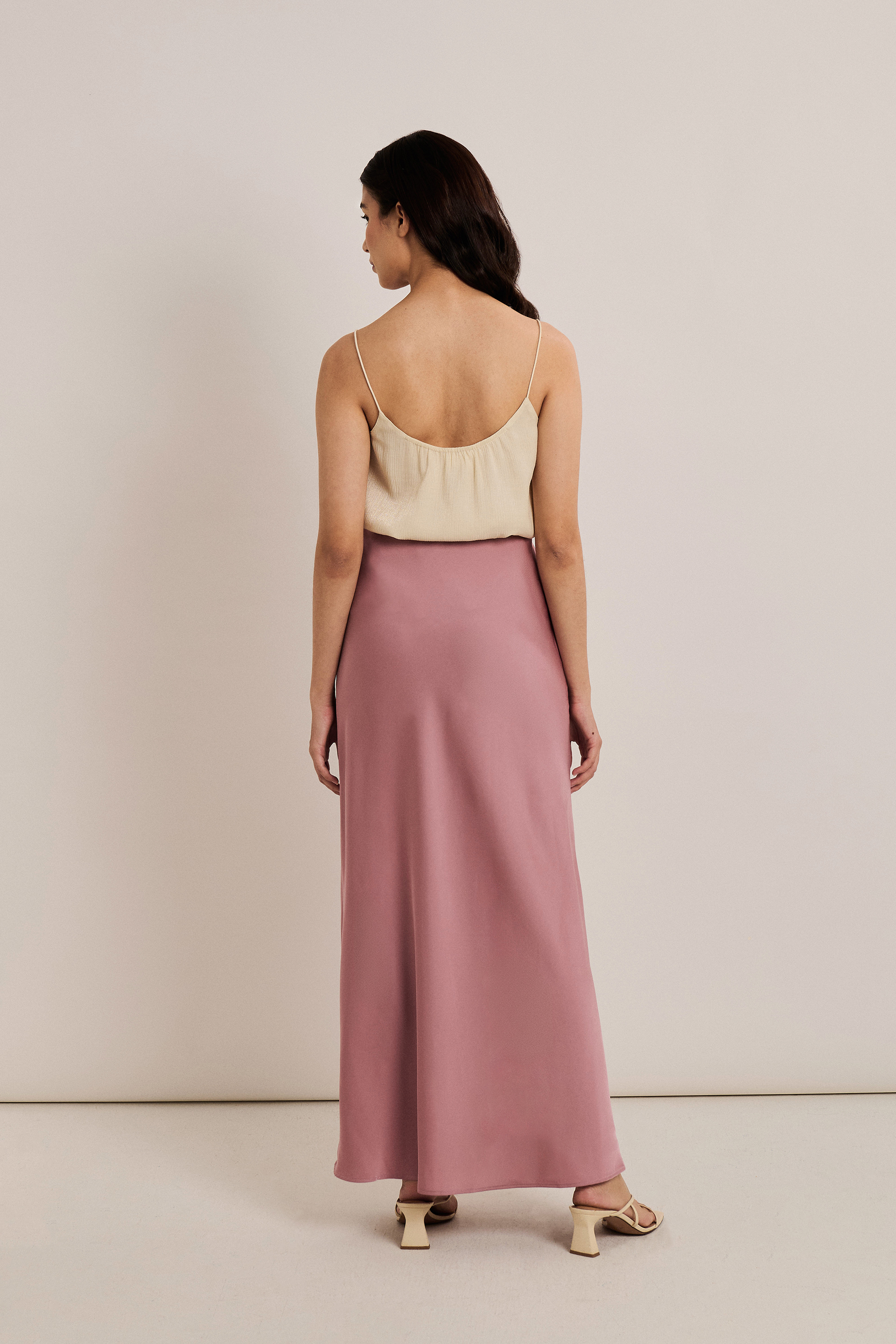 Satin-Finish Slip Skirt