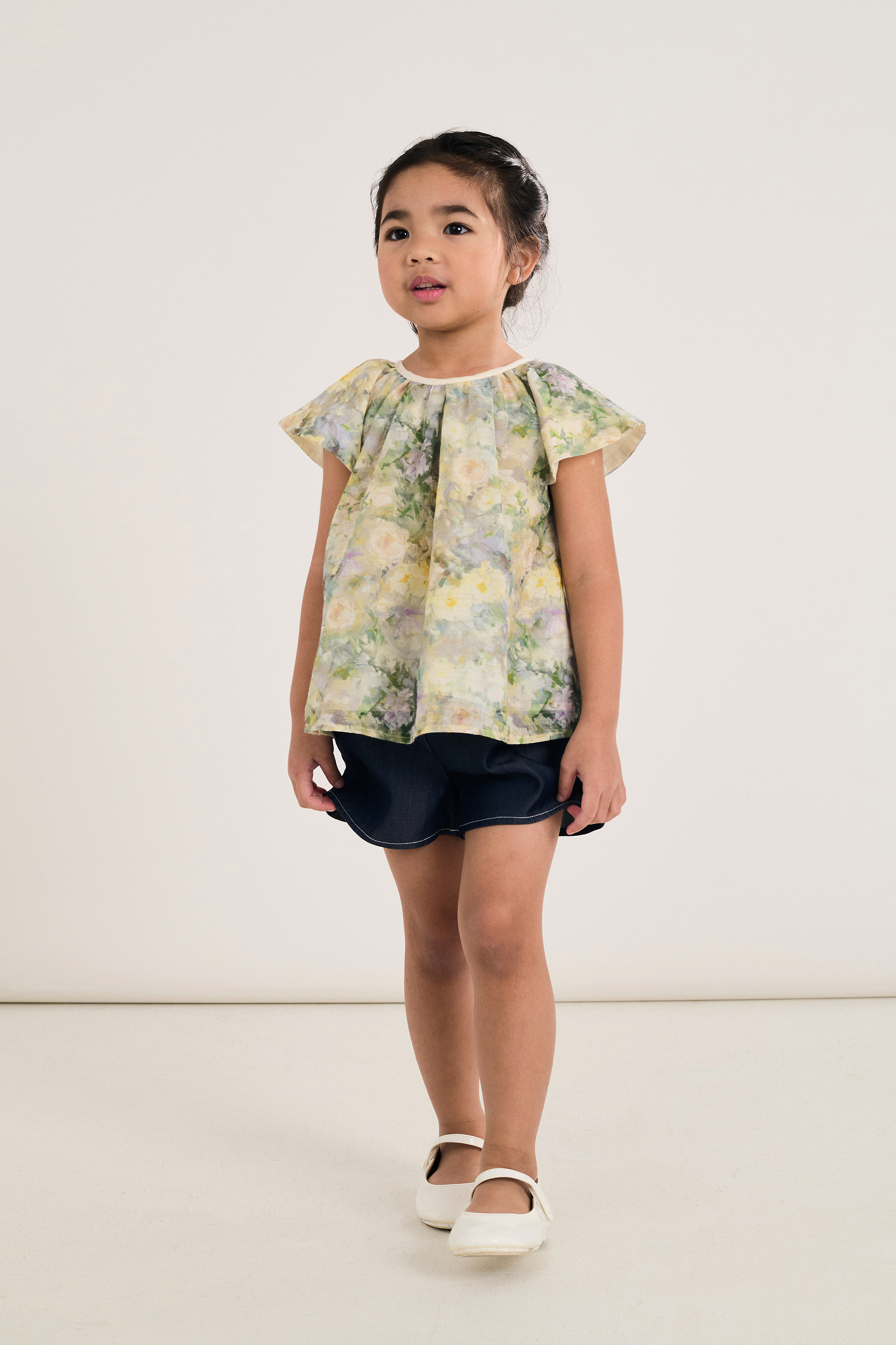 Floral Printed Ruffle-Sleeve Top