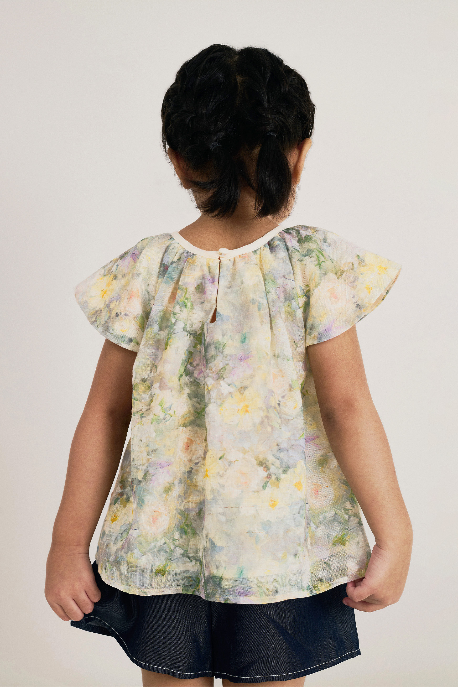 Floral Printed Ruffle-Sleeve Top