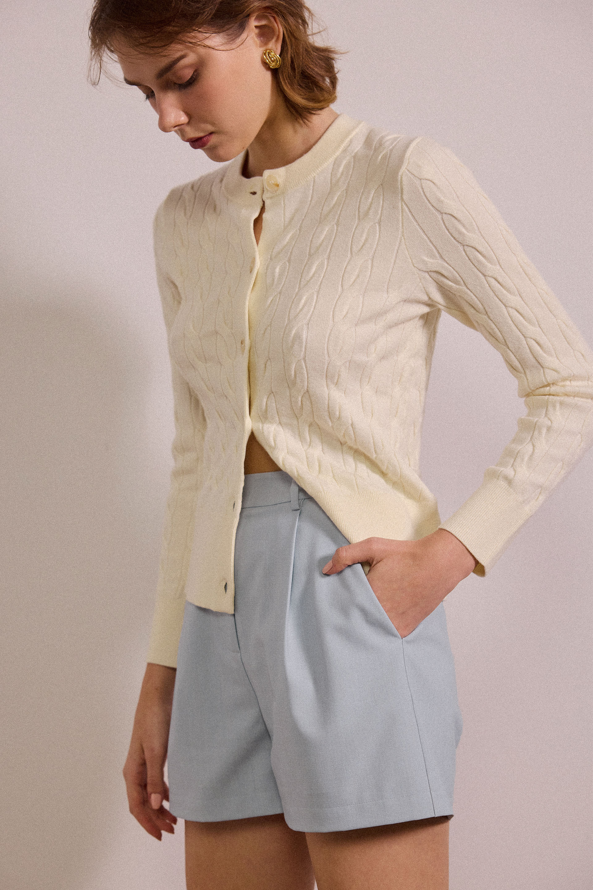 Tailored High-Waisted Shorts