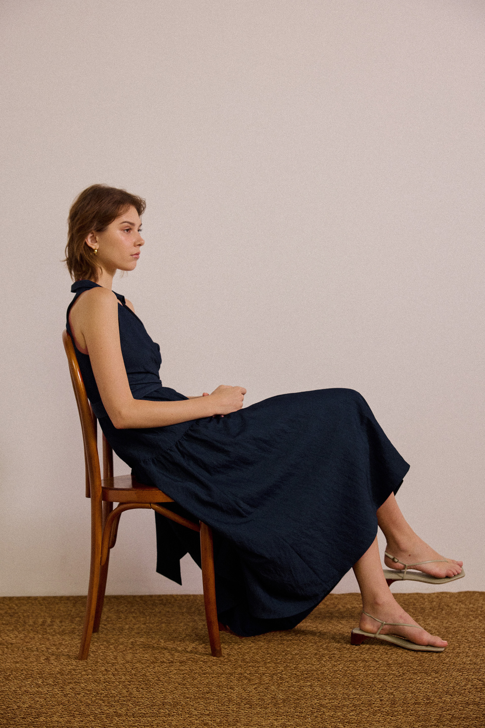 Collared Tiered Midi Dress