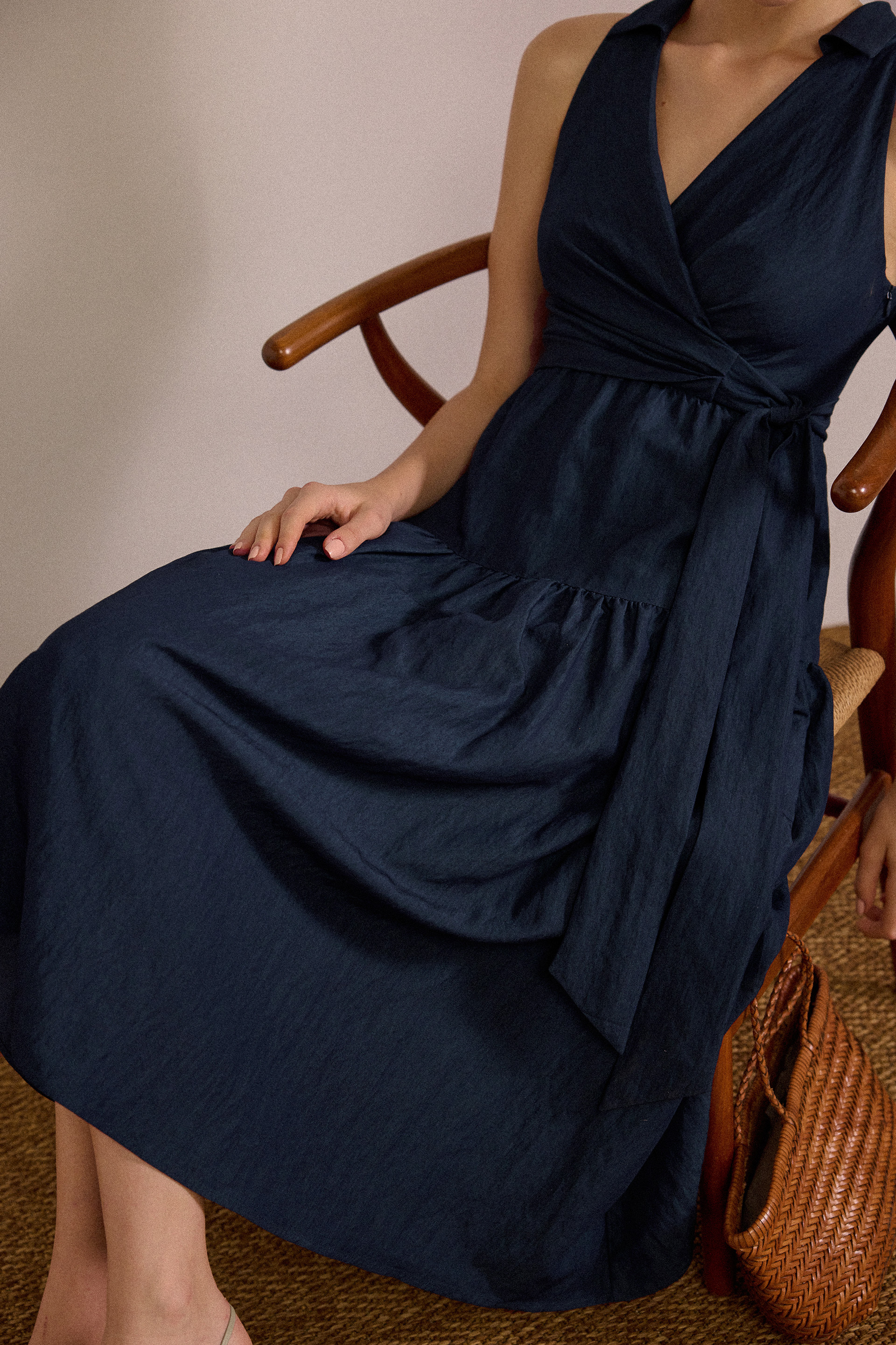 Collared Tiered Midi Dress