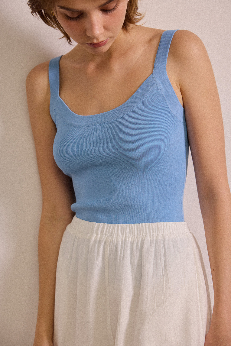 Knitted Scoop Tank Top