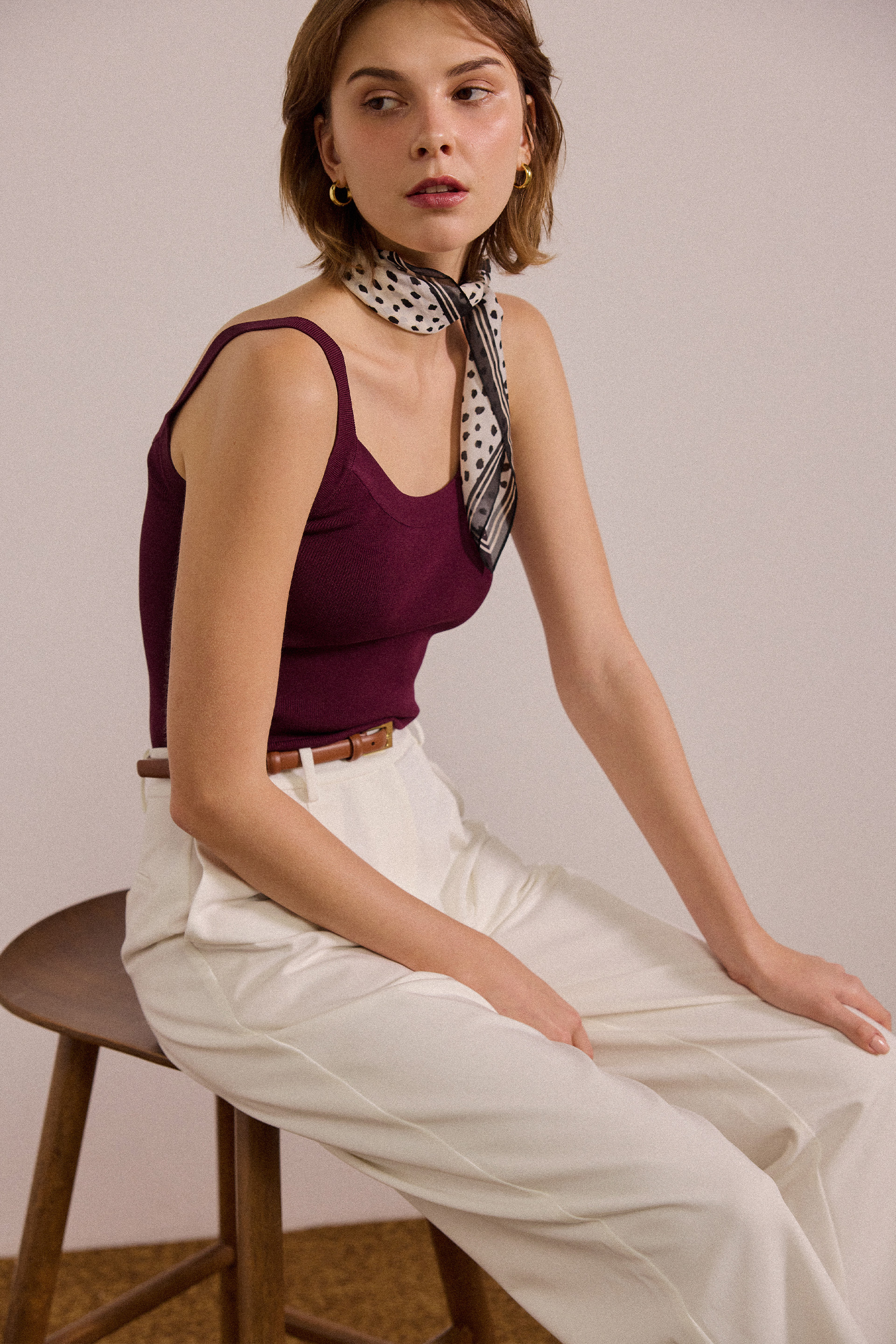 Knitted Scoop Tank Top