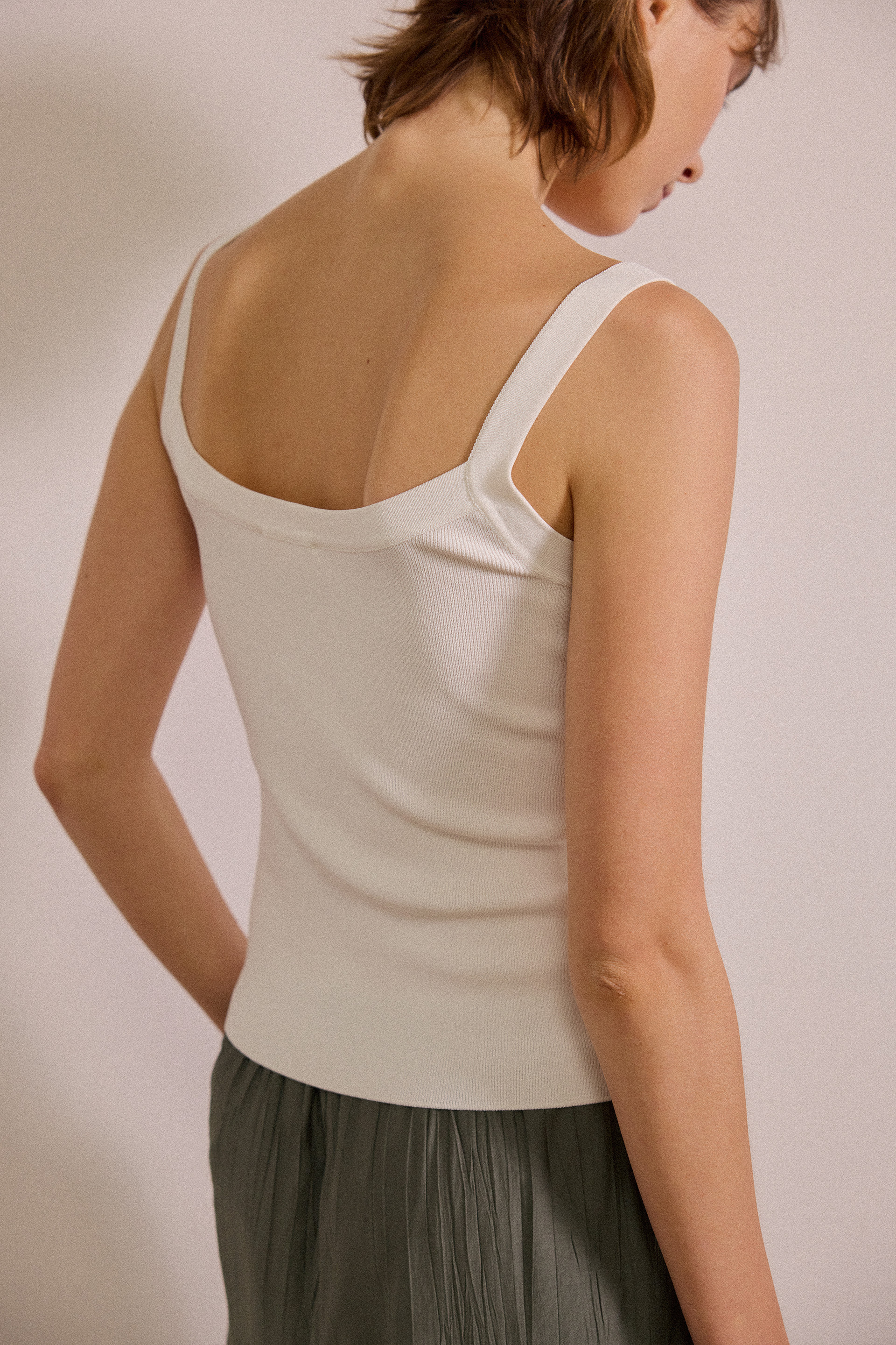 Knitted Scoop Tank Top