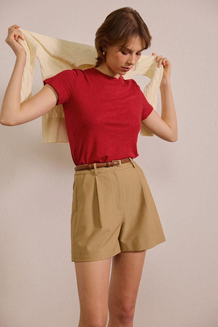 Linen-Blend Classic Tee