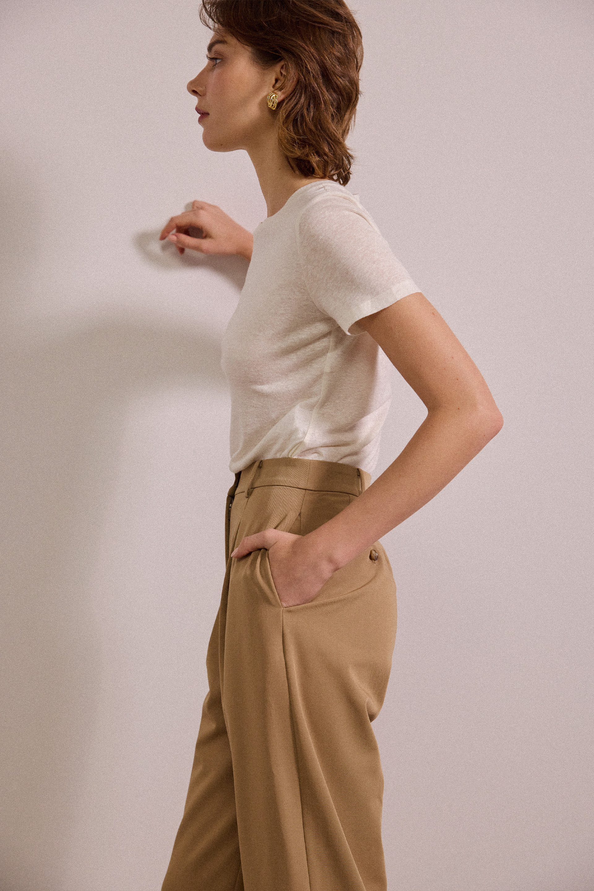 Linen-Blend Classic Tee