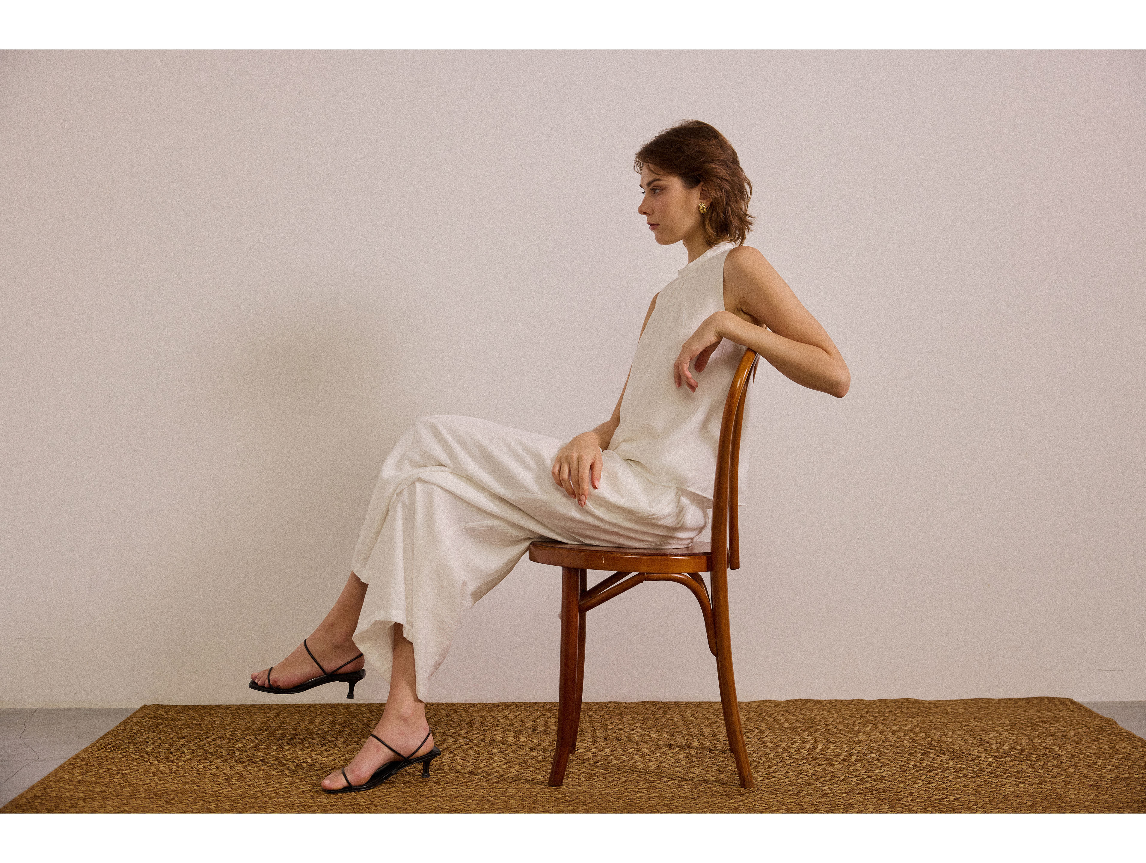 Crinkled Gathered Shift Top