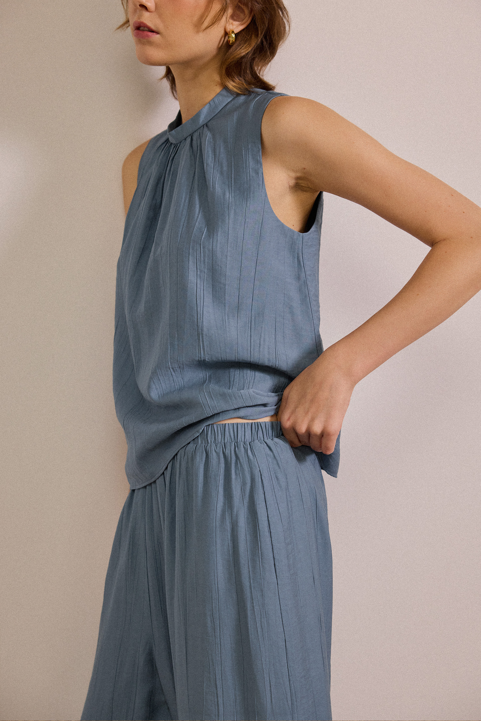 Crinkled Relaxed Pants