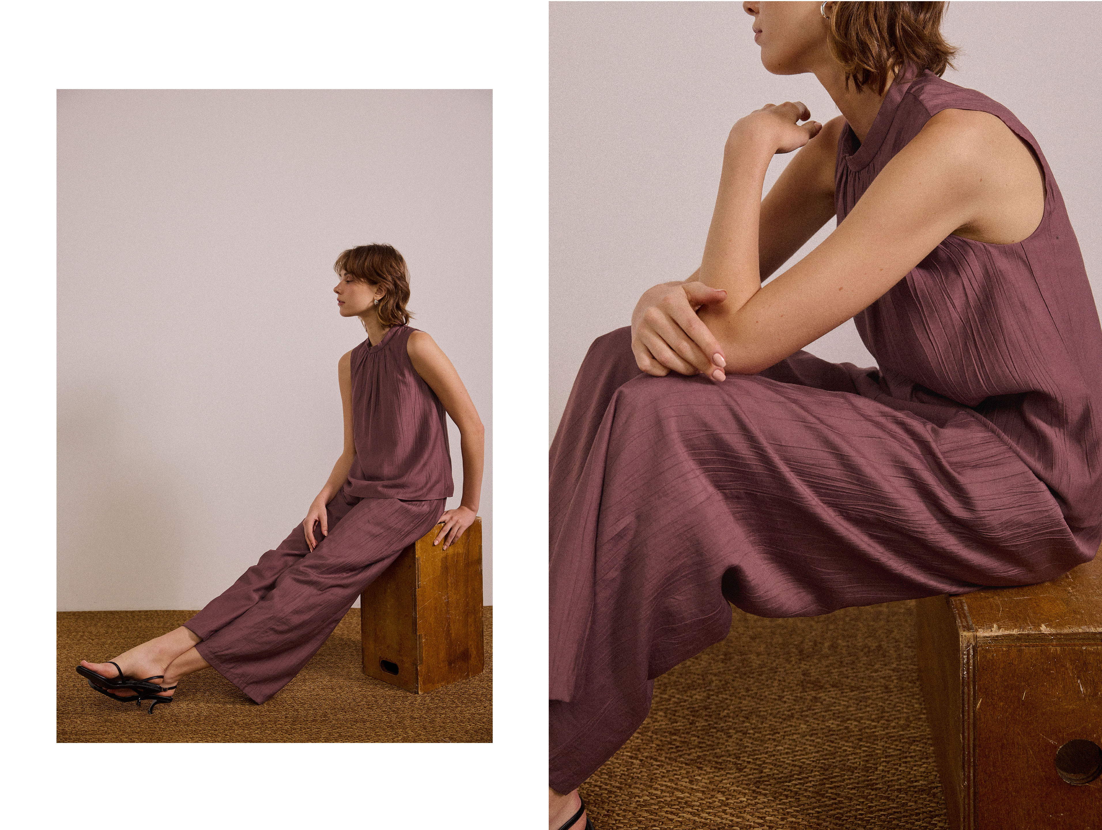 Crinkled Relaxed Pants