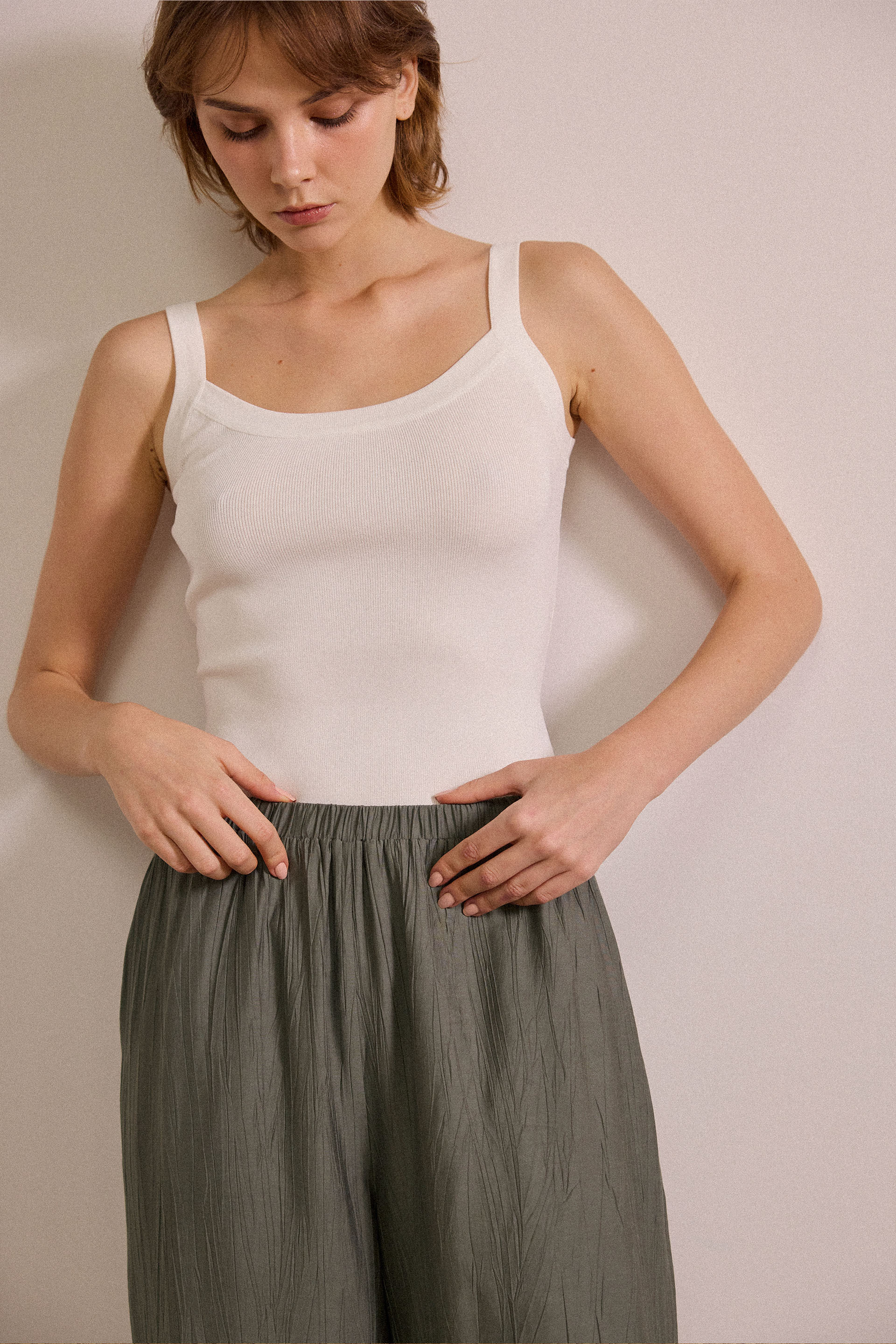 Crinkled Relaxed Pants