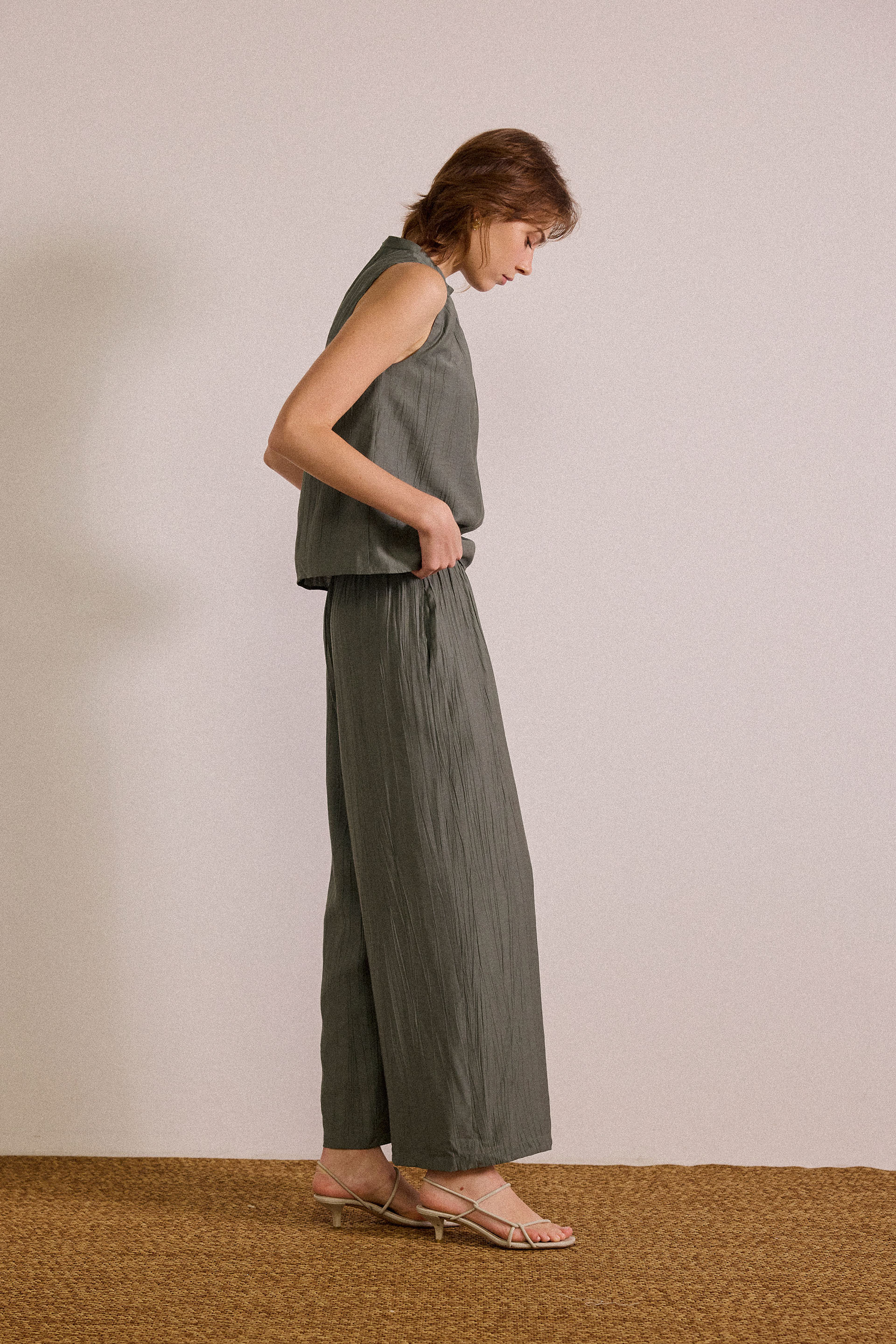 Crinkled Relaxed Pants