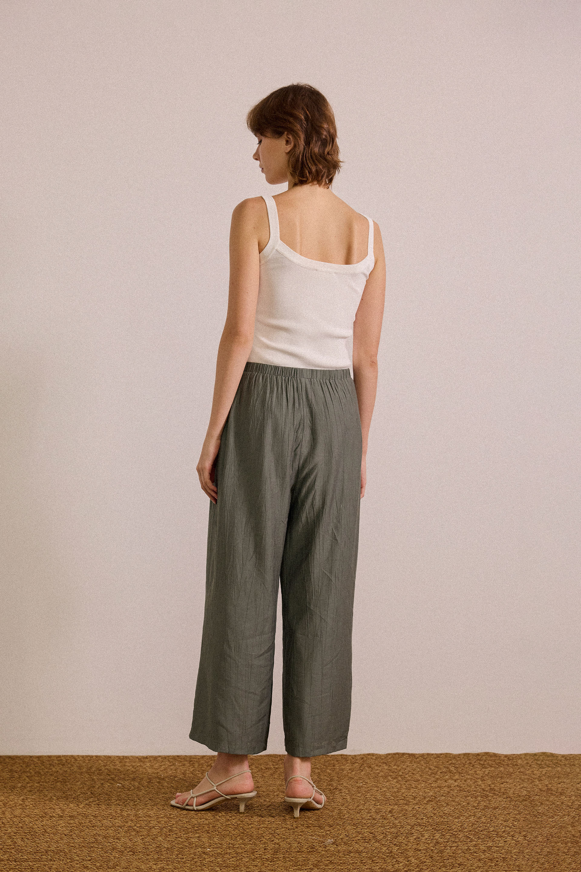 Crinkled Relaxed Pants