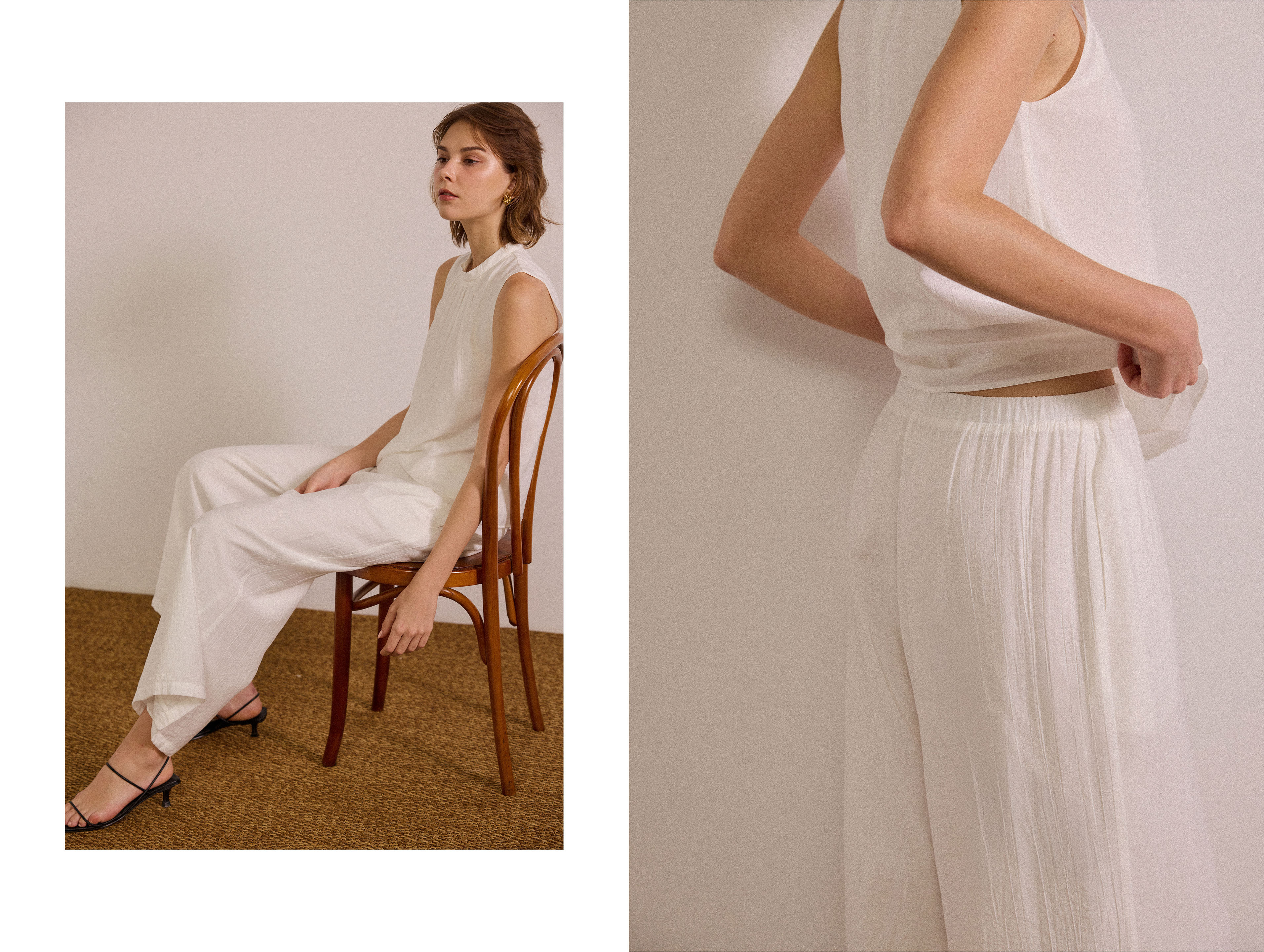 Crinkled Relaxed Pants