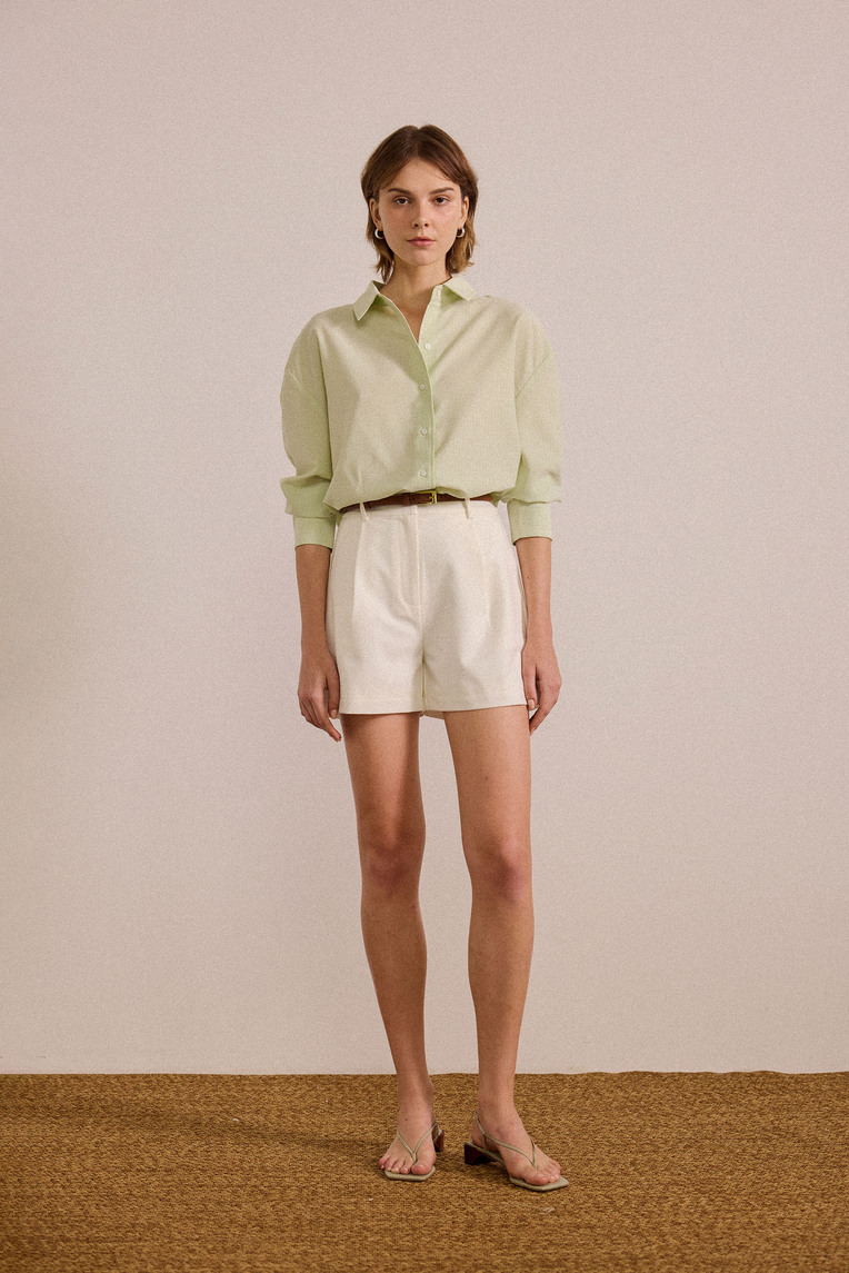 Seersucker Striped Oversized Shirt