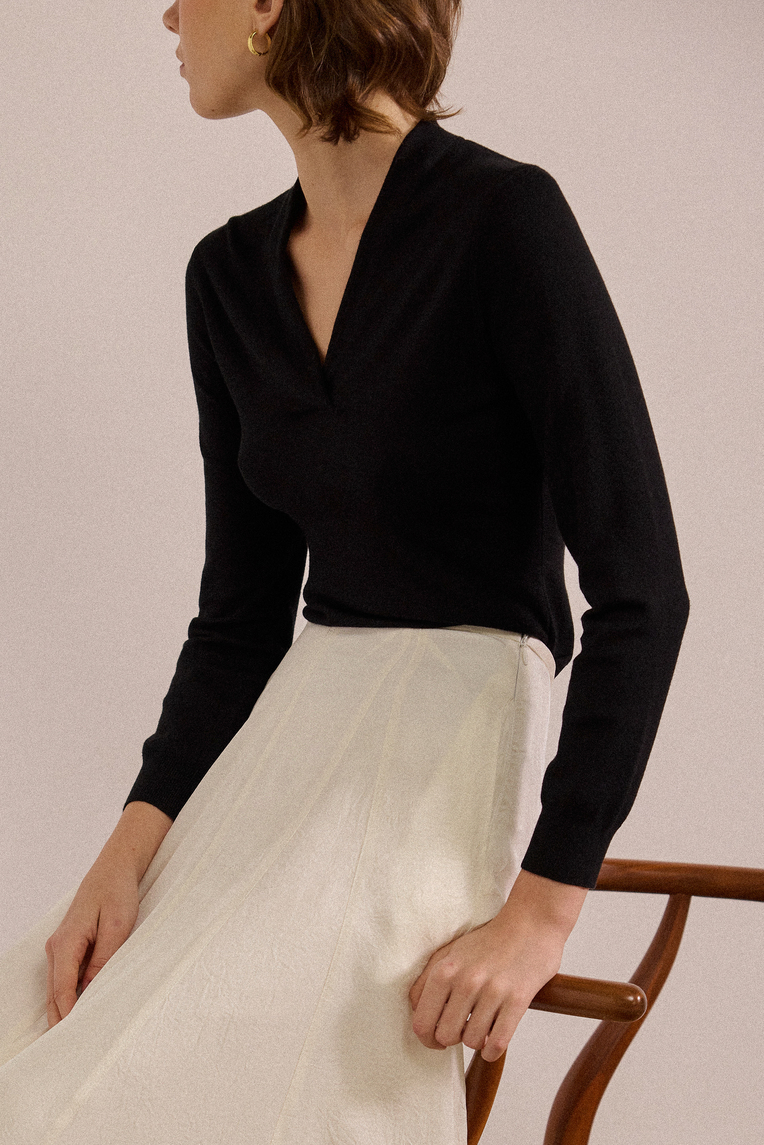 [PRE-ORDER SPECIAL] Viscose Overlap V-Neck Knit Top