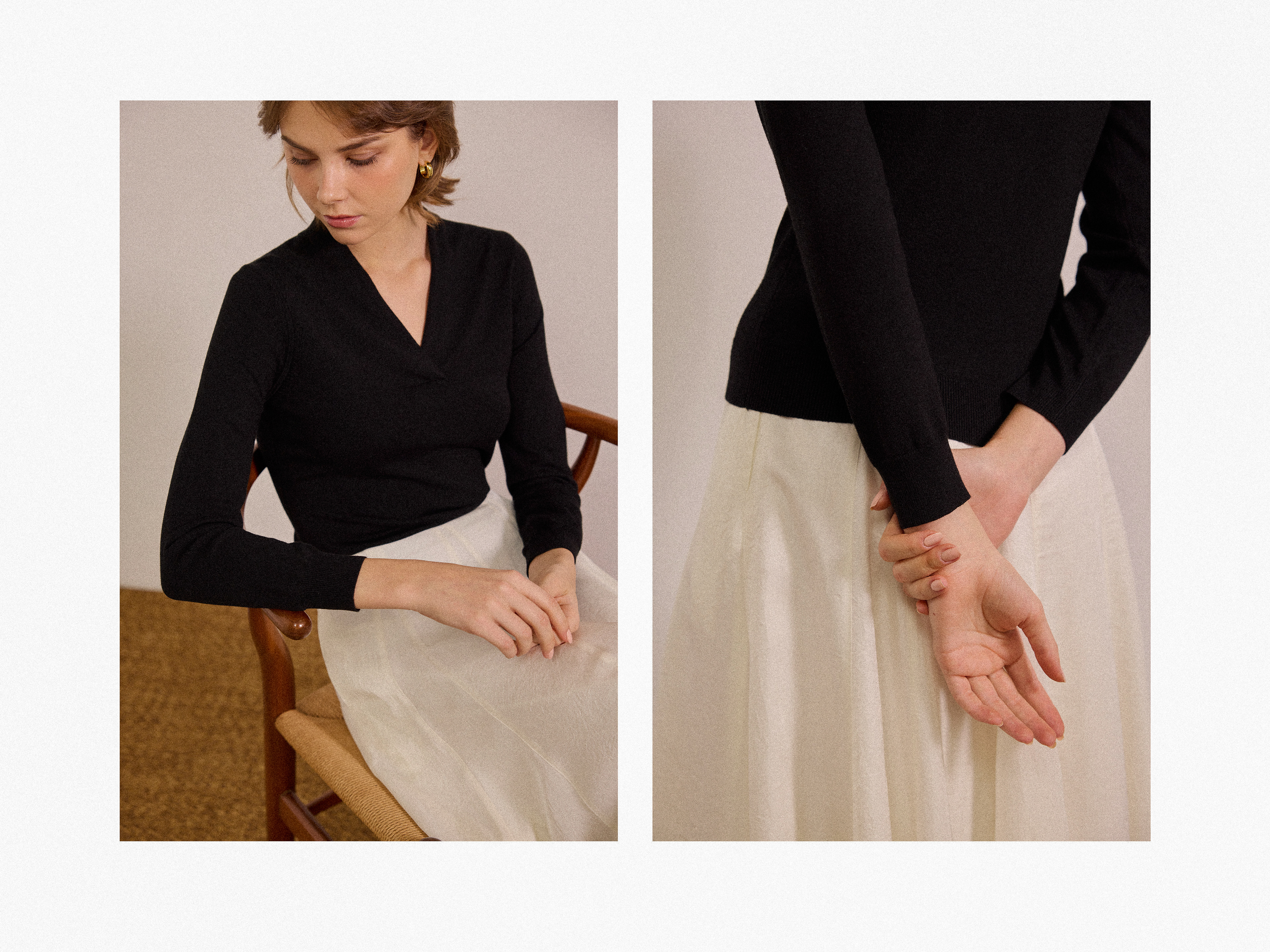 [PRE-ORDER SPECIAL] Viscose Overlap V-Neck Knit Top