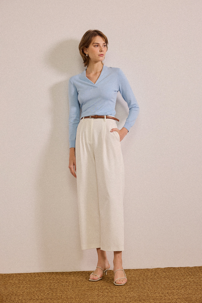 [PRE-ORDER SPECIAL] Viscose Overlap V-Neck Knit Top