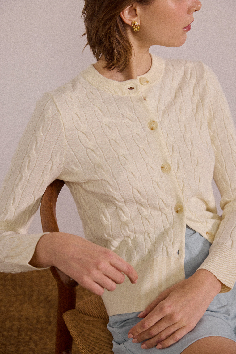 [PRE-ORDER SPECIAL] Cable Knit Button-Down Cardigan