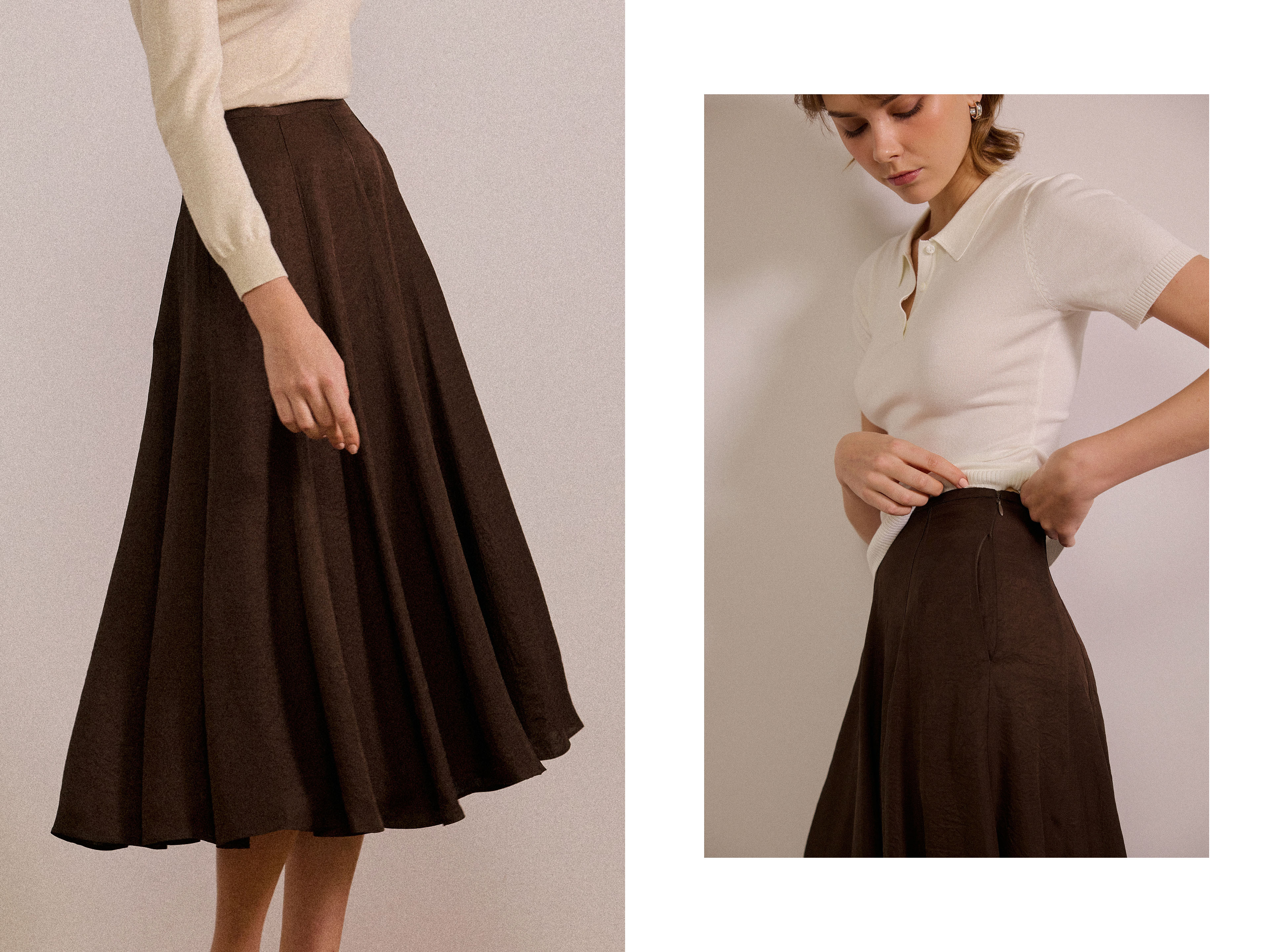 Acetate Panelled Midi Skirt