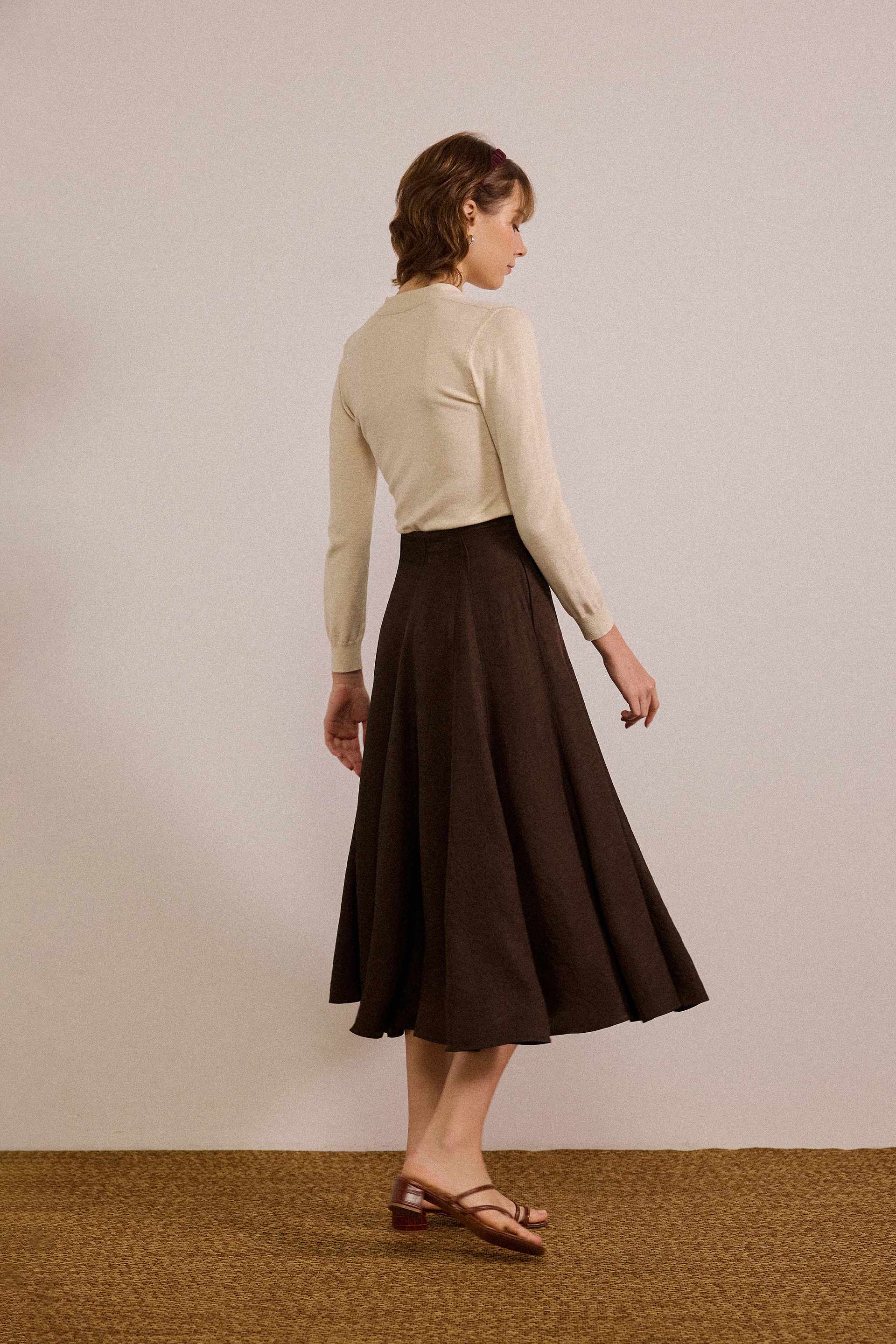 Acetate Panelled Midi Skirt