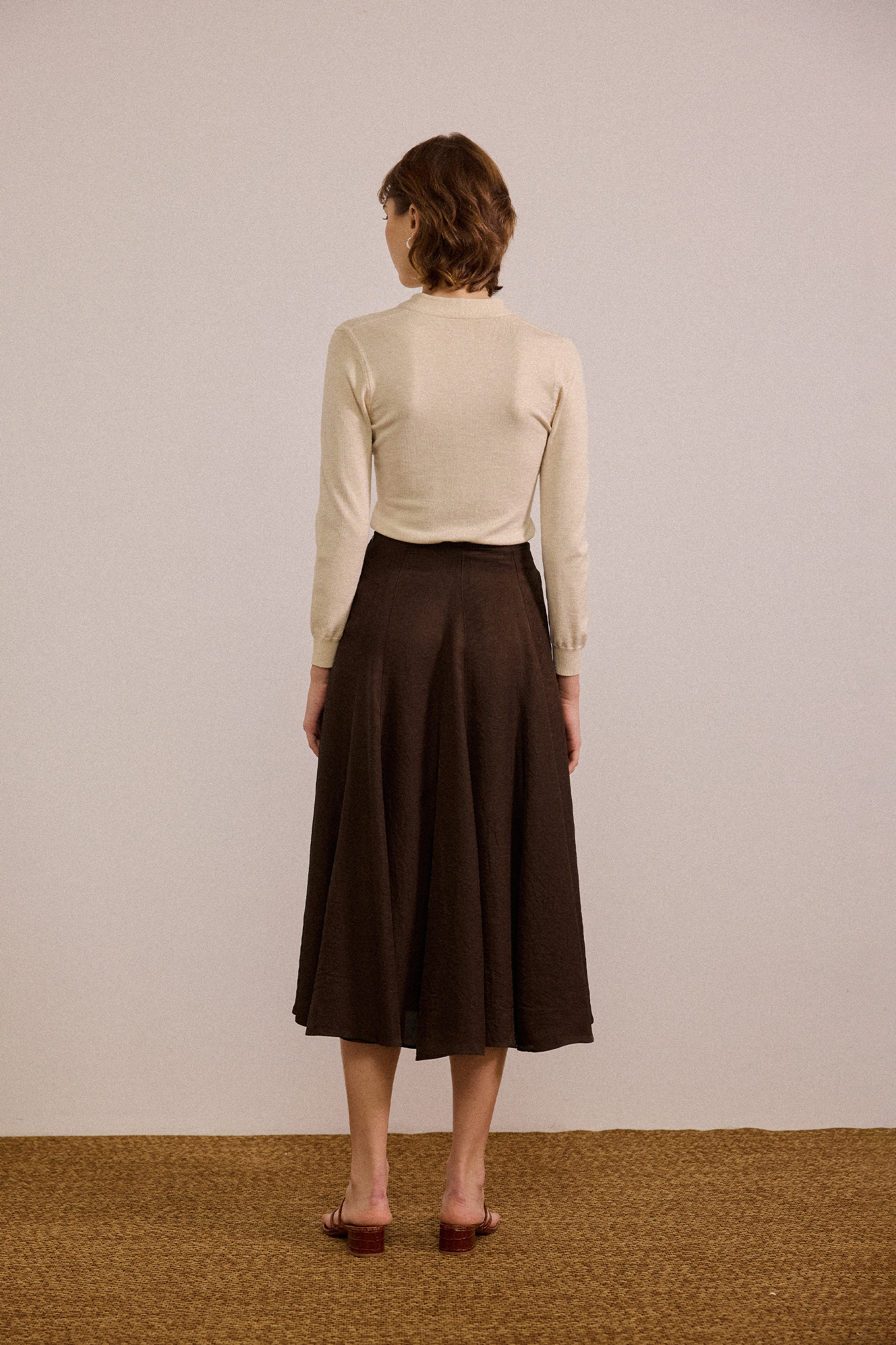 Acetate Panelled Midi Skirt