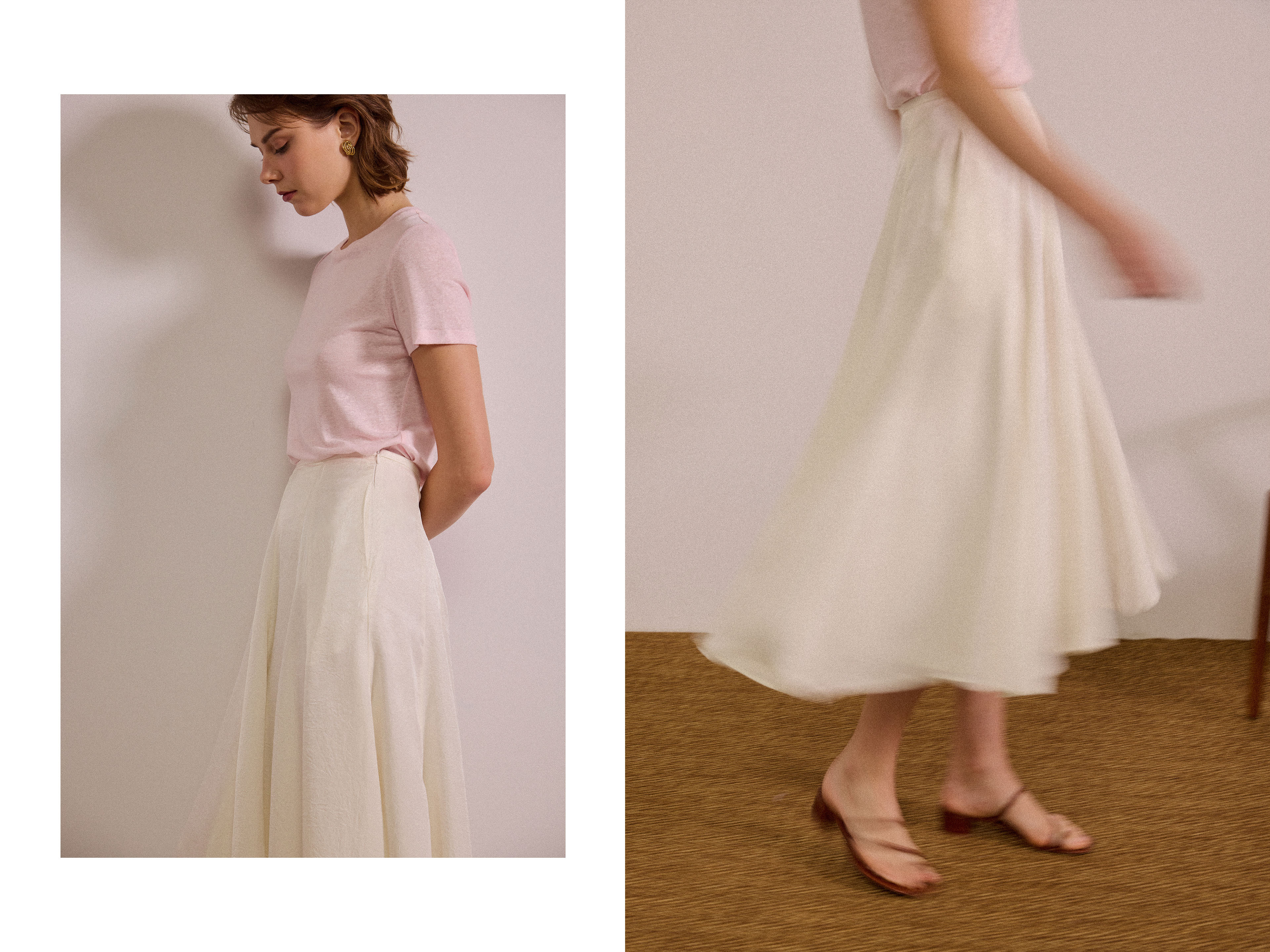Acetate Panelled Midi Skirt