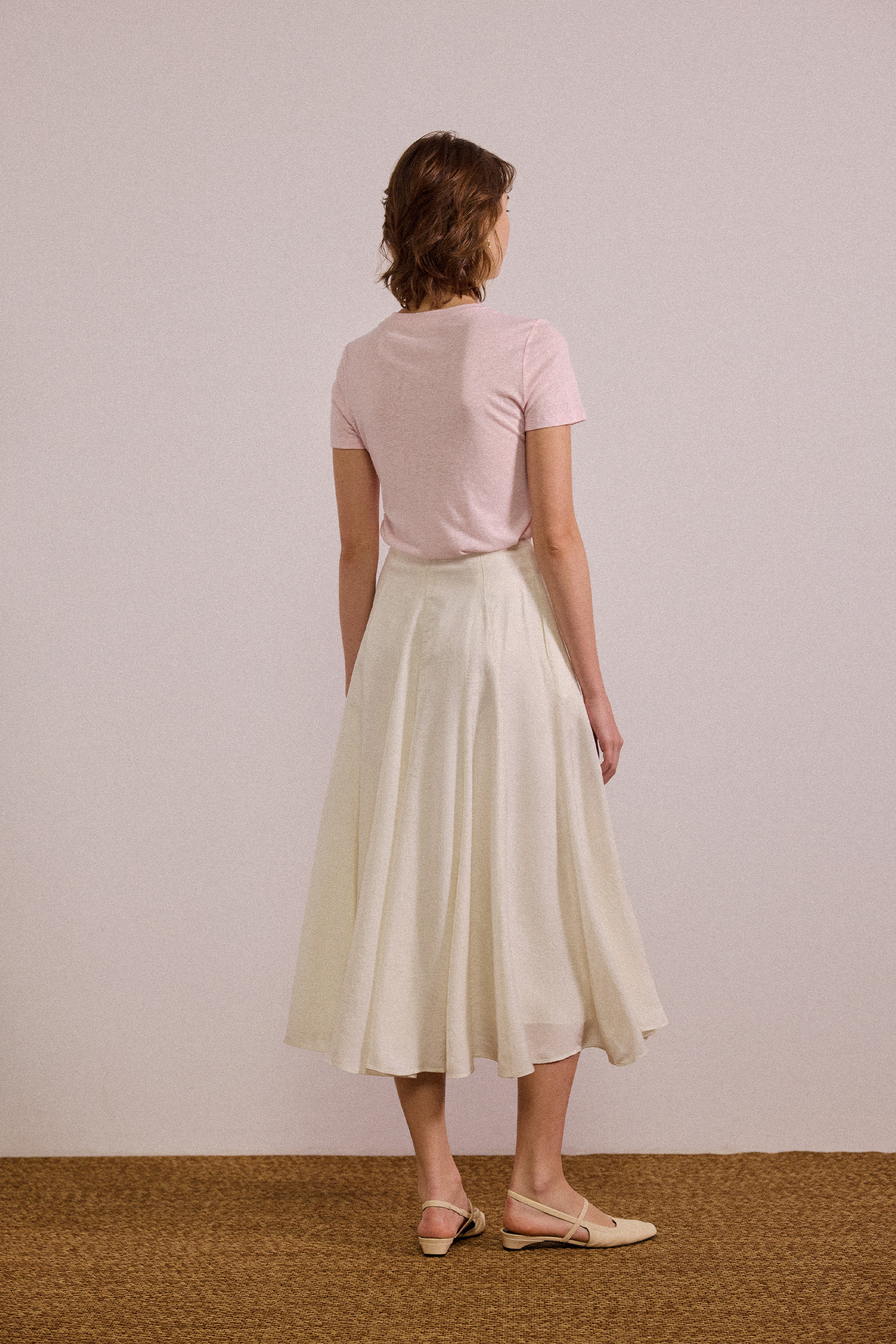 Acetate Panelled Midi Skirt