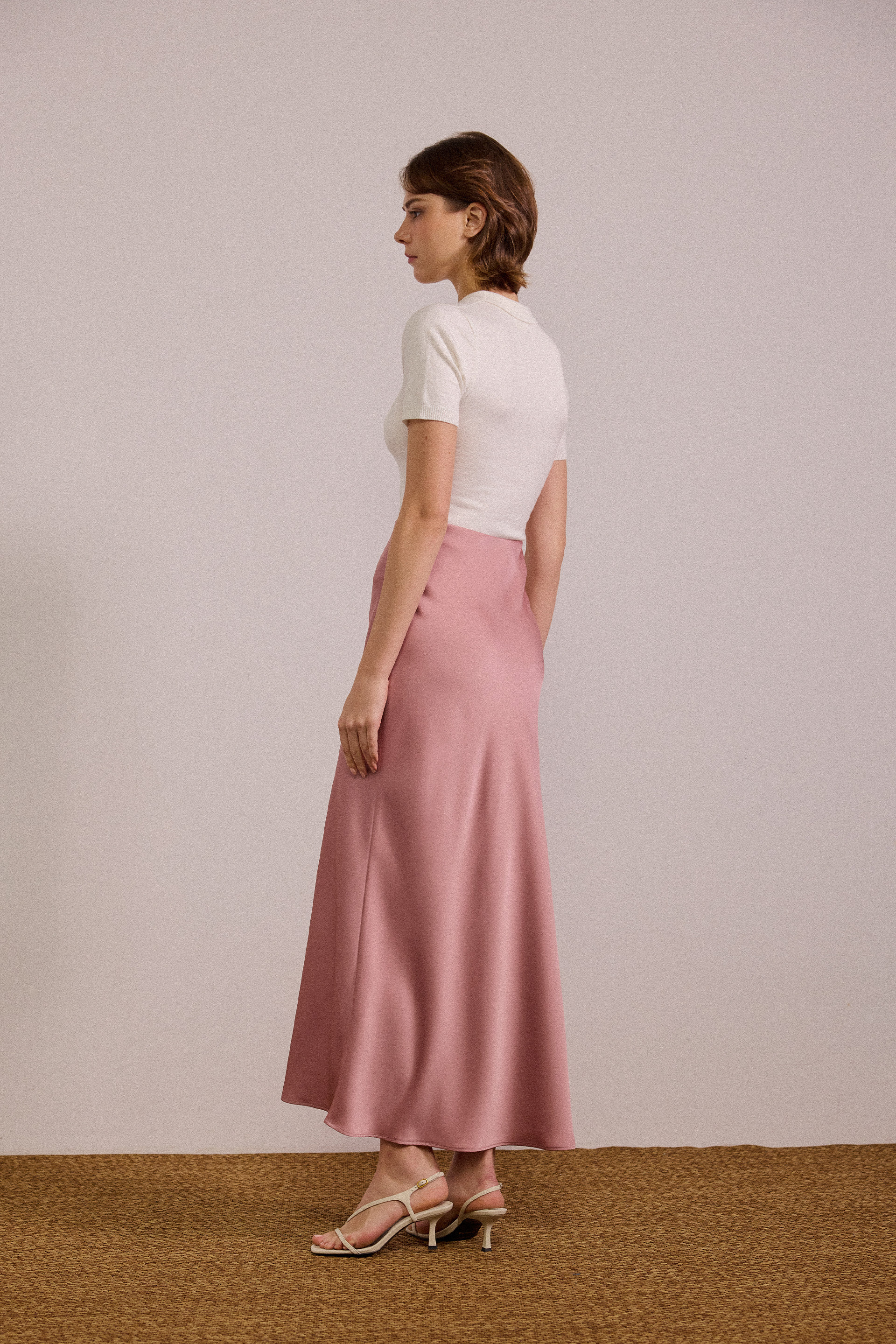 Satin-Finish Slip Skirt