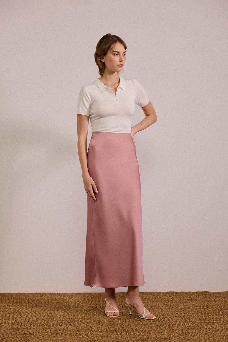 Satin-Finish Slip Skirt