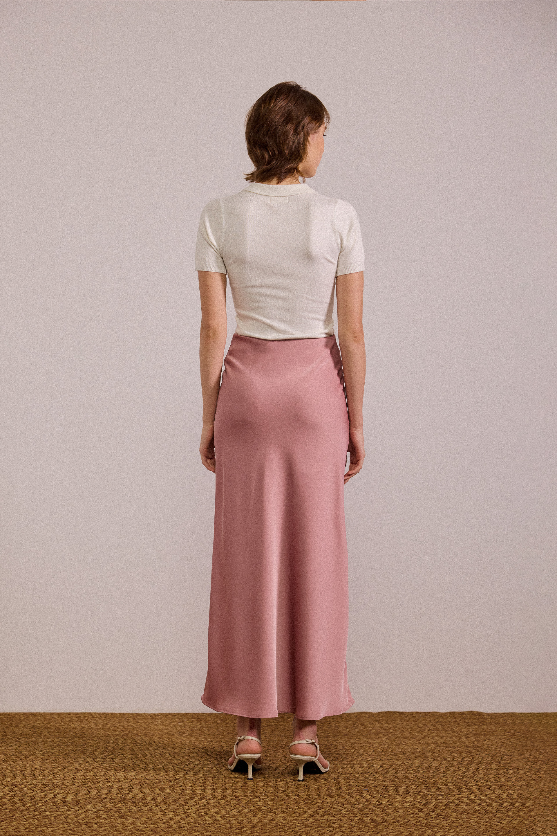 Satin-Finish Slip Skirt