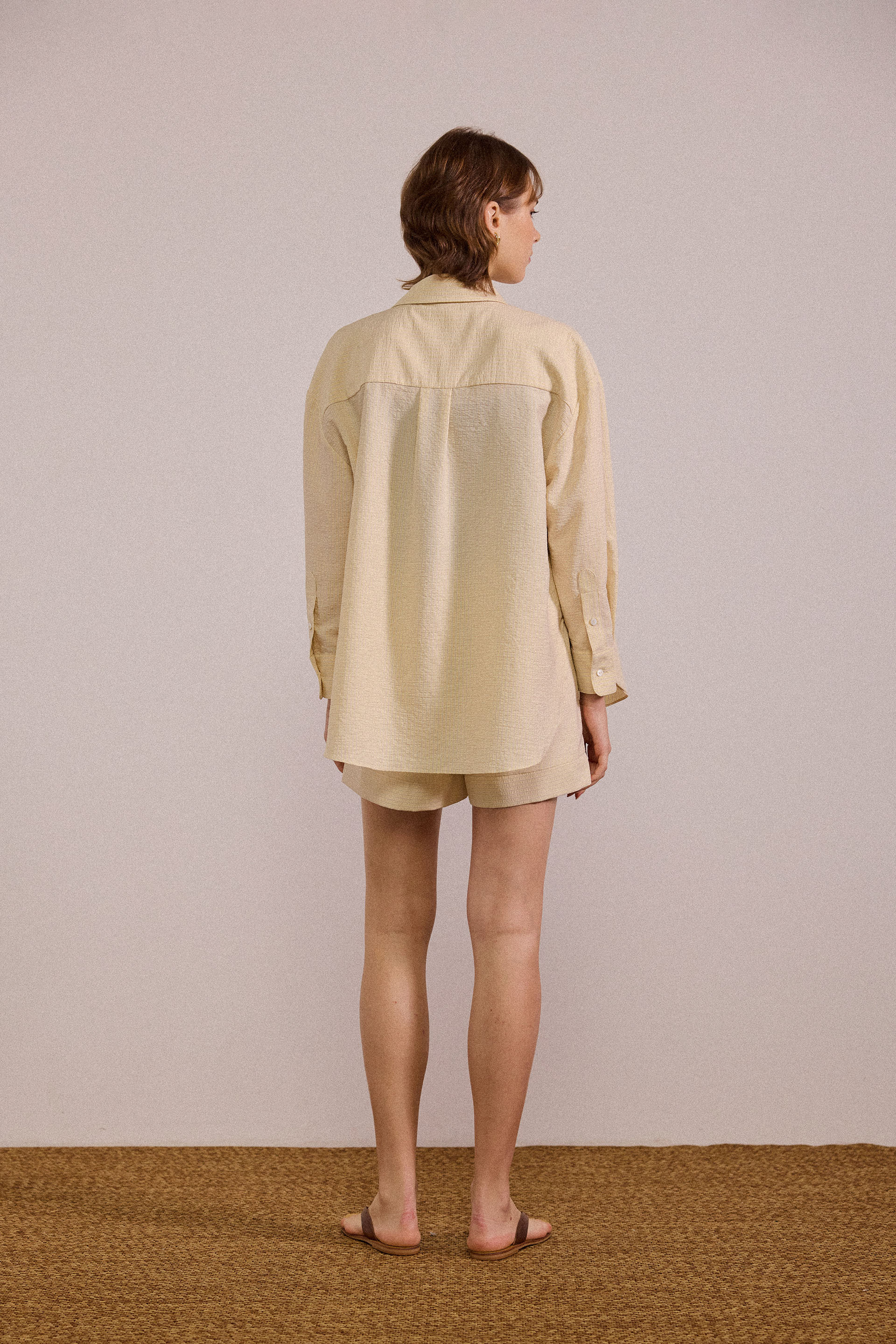 Seersucker Striped Oversized Shirt