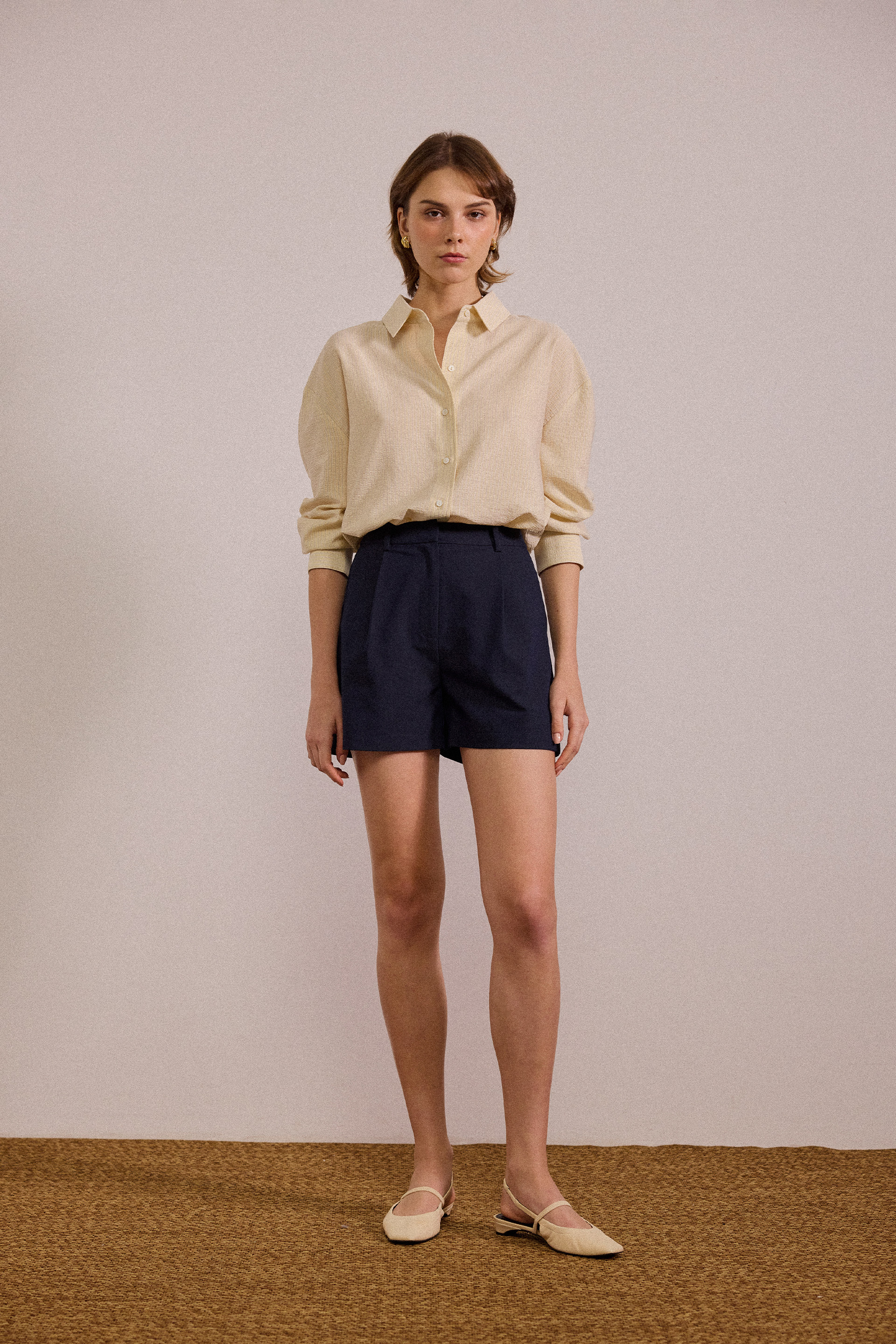 Tailored High-Waisted Shorts