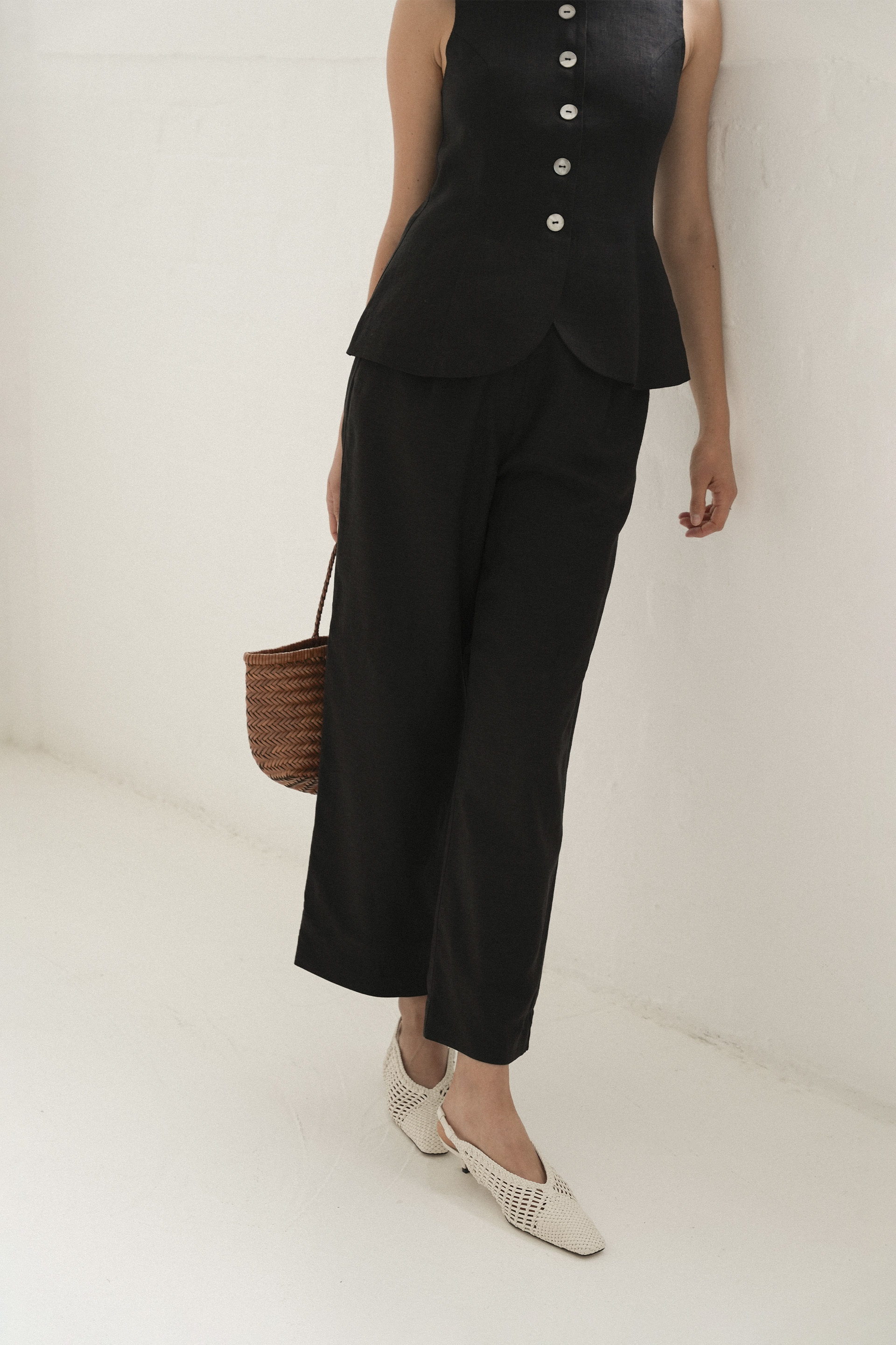 Tailored Linen-Blend Trousers