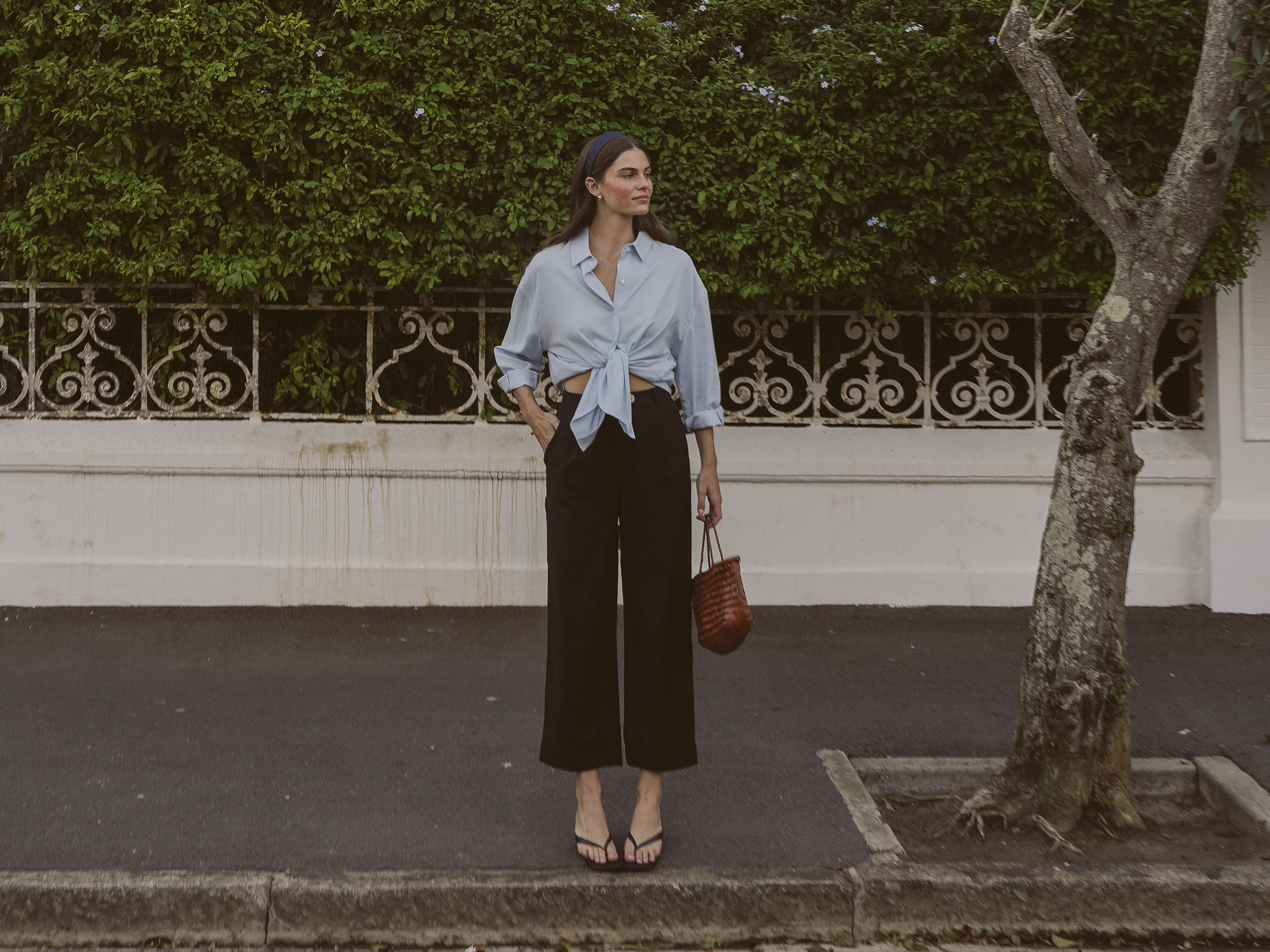 Tailored Linen-Blend Trousers