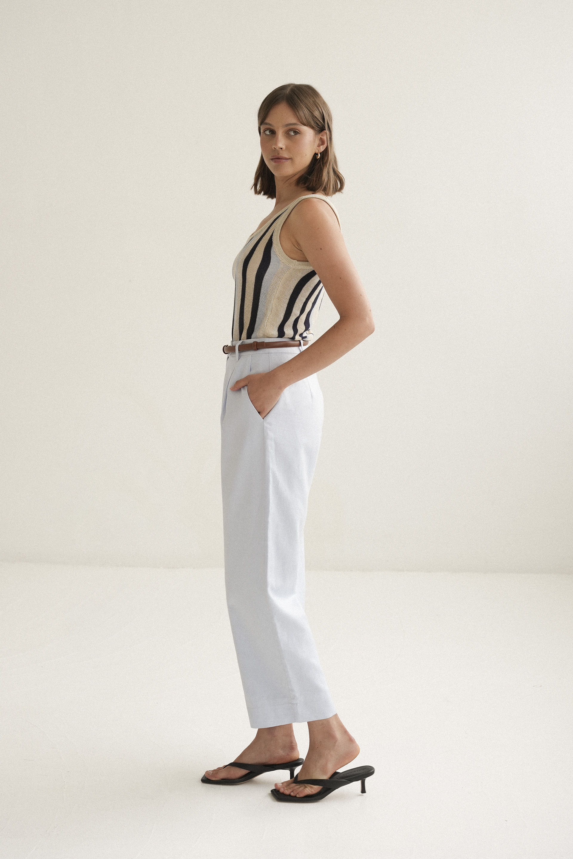 Tailored Linen-Blend Trousers