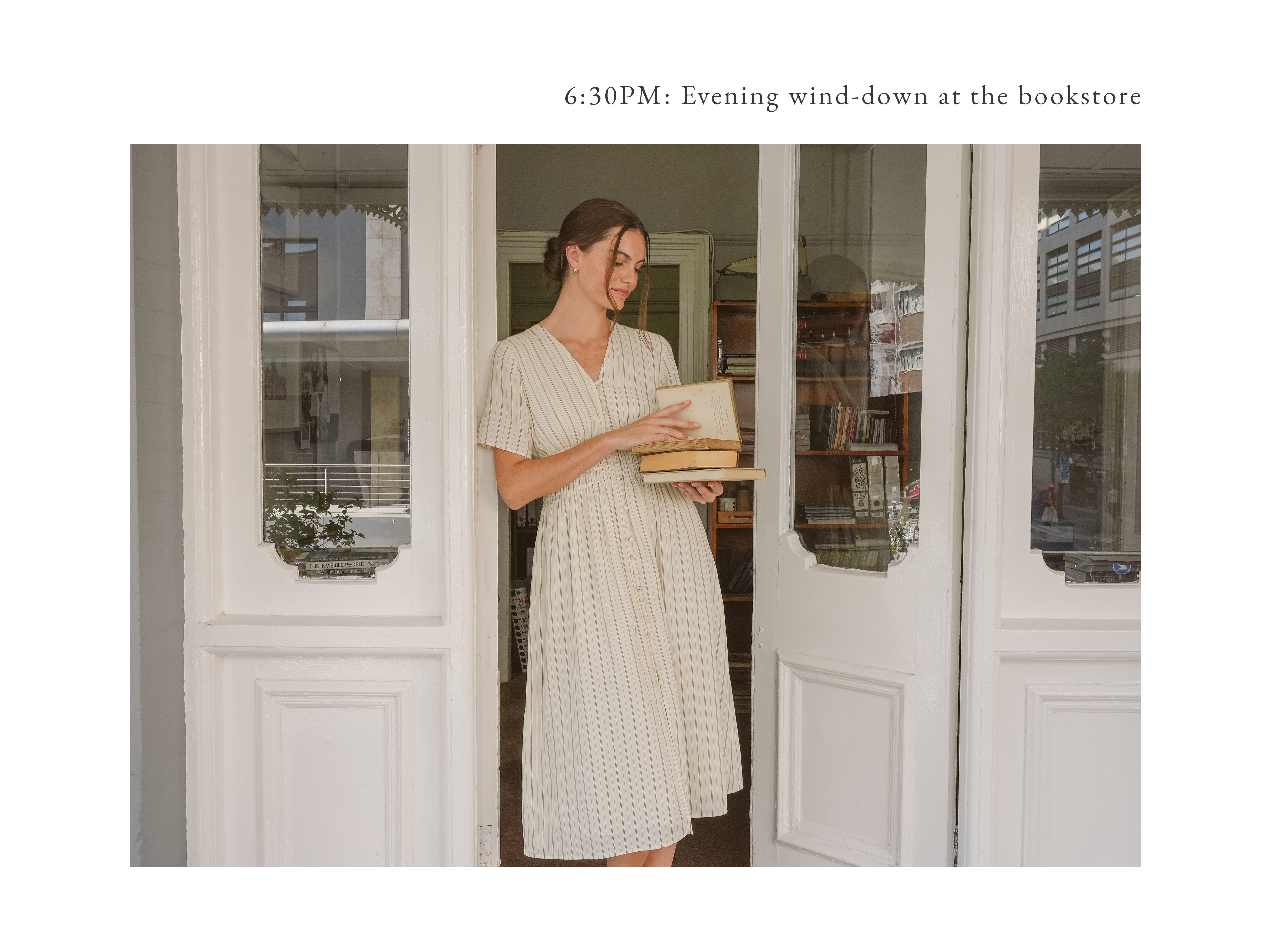 Striped Linen Midi Dress