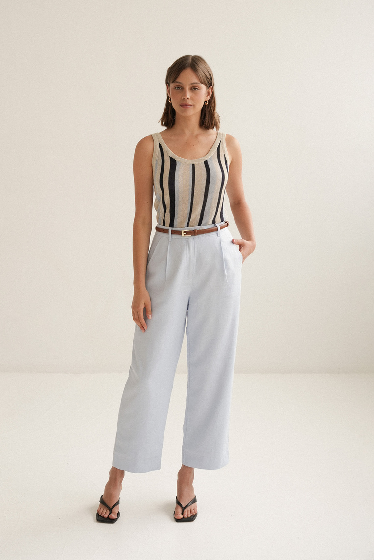 Tailored Linen-Blend Trousers