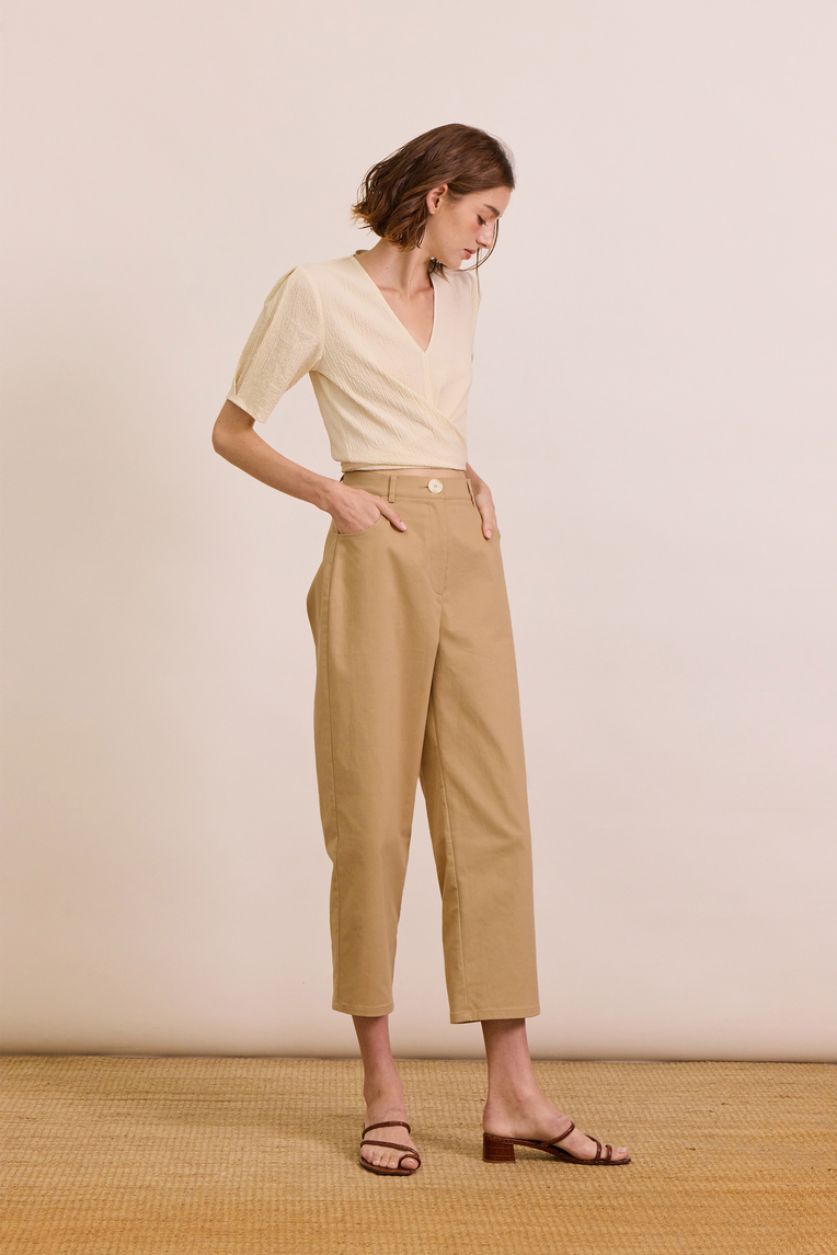 Cotton Stretch Full-Length Pants