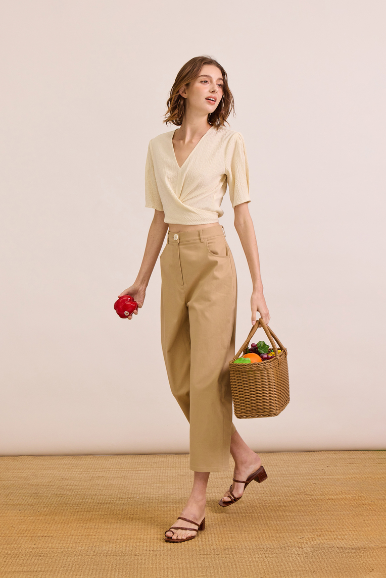 Cotton Stretch Full-Length Pants