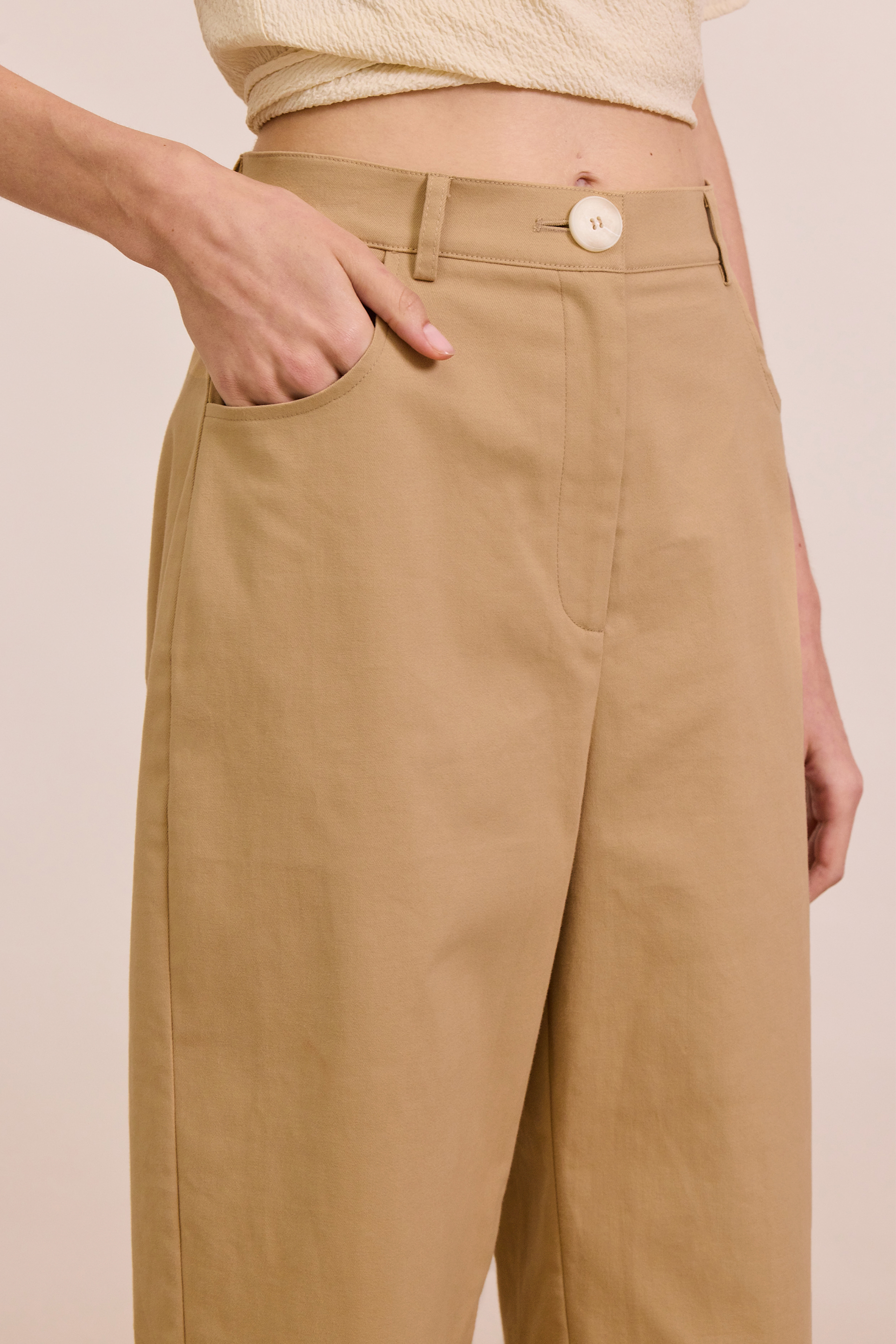 Cotton Stretch Full-Length Pants