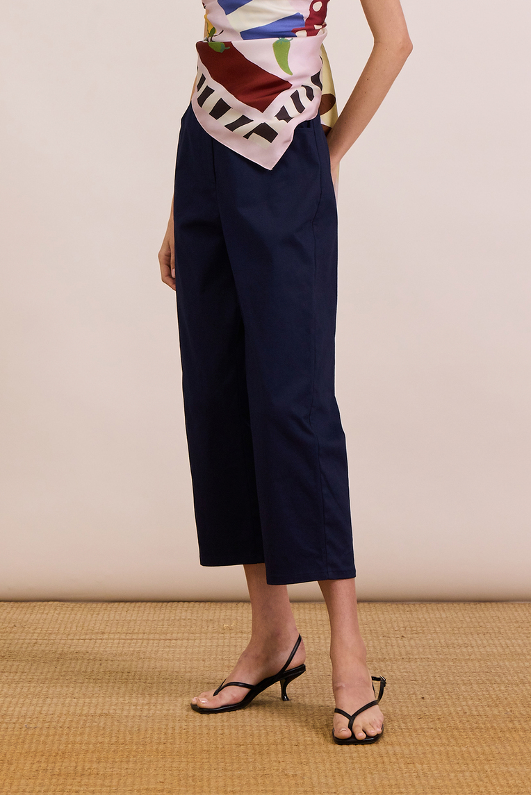 Cotton Stretch Full-Length Pants
