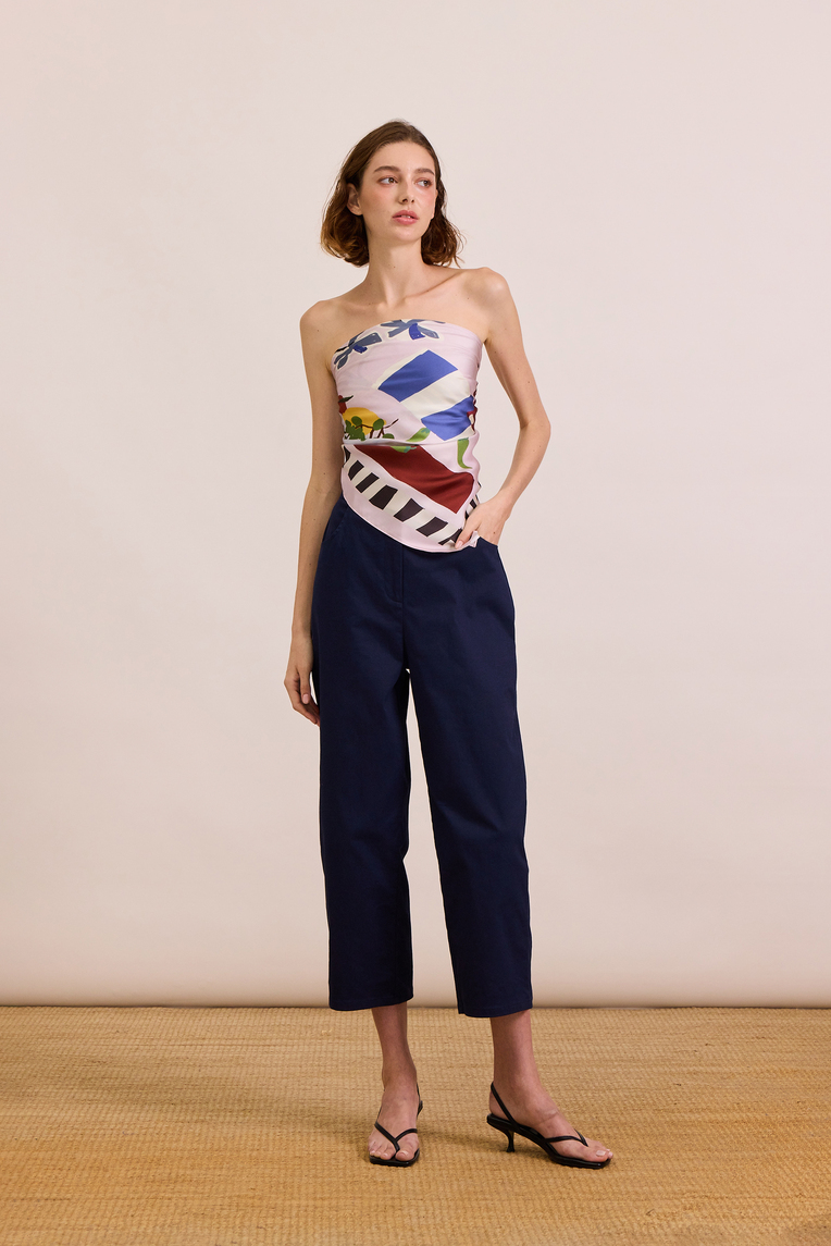 Cotton Stretch Full-Length Pants