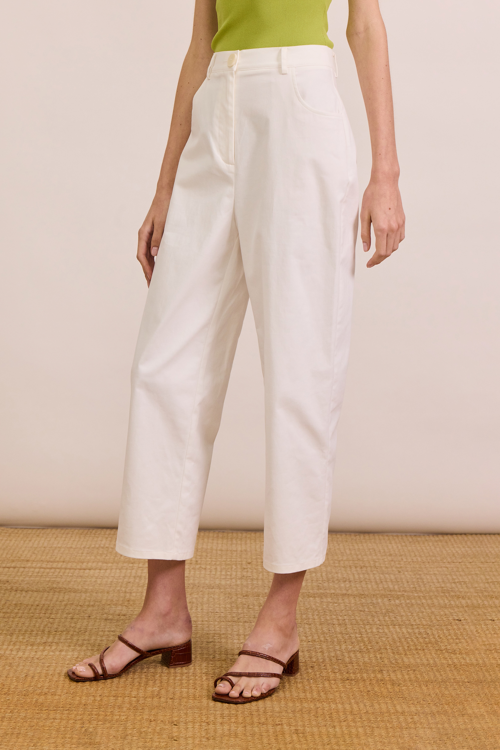 Cotton Stretch Full-Length Pants
