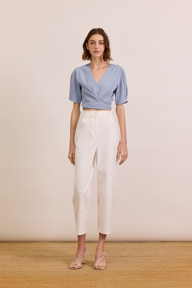 Textured Wrap Top