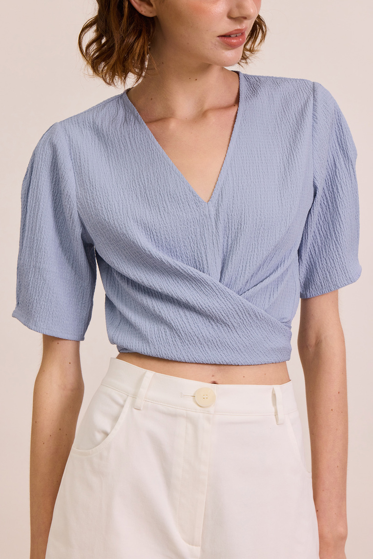 Textured Wrap Top