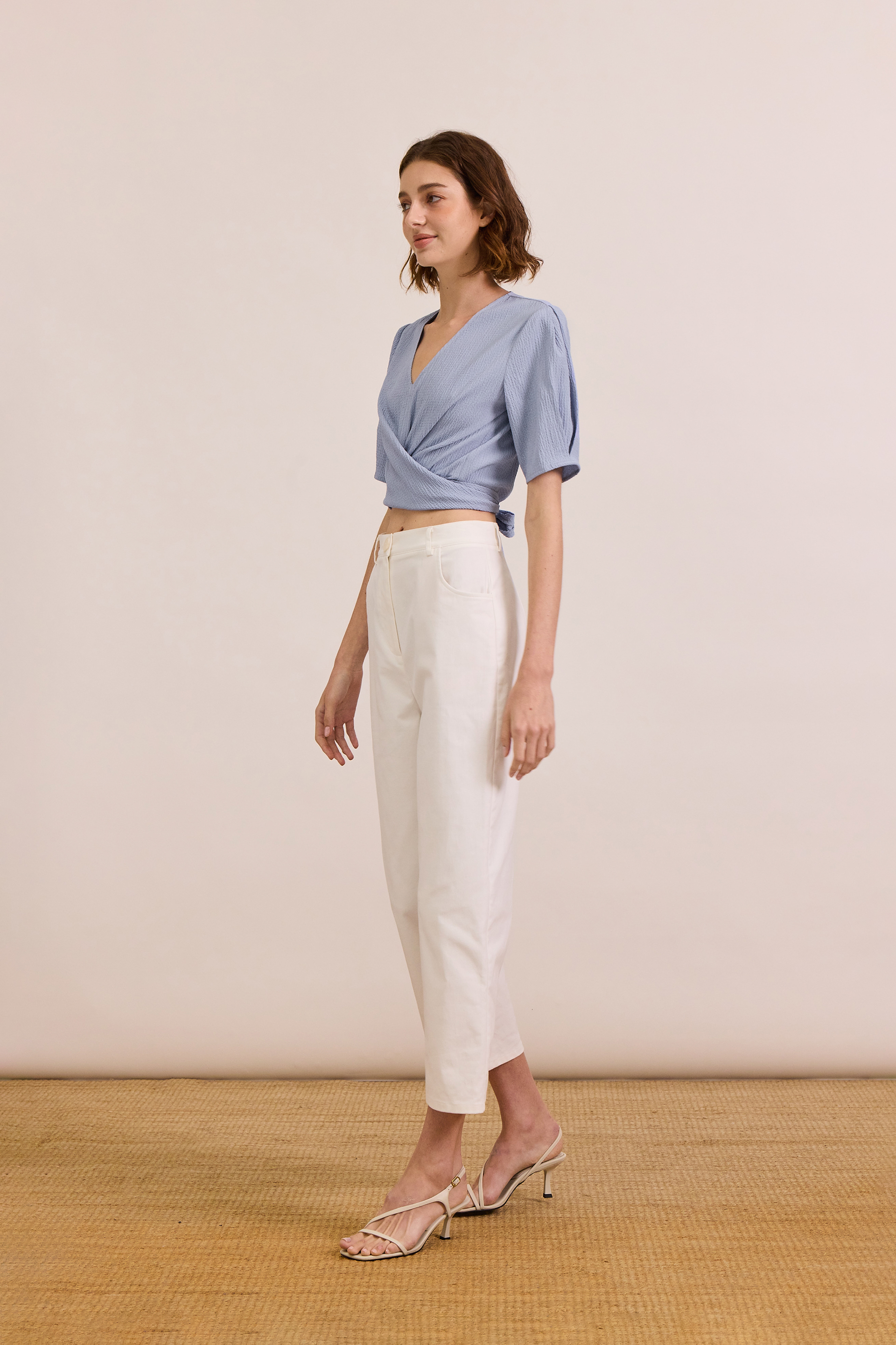Textured Wrap Top