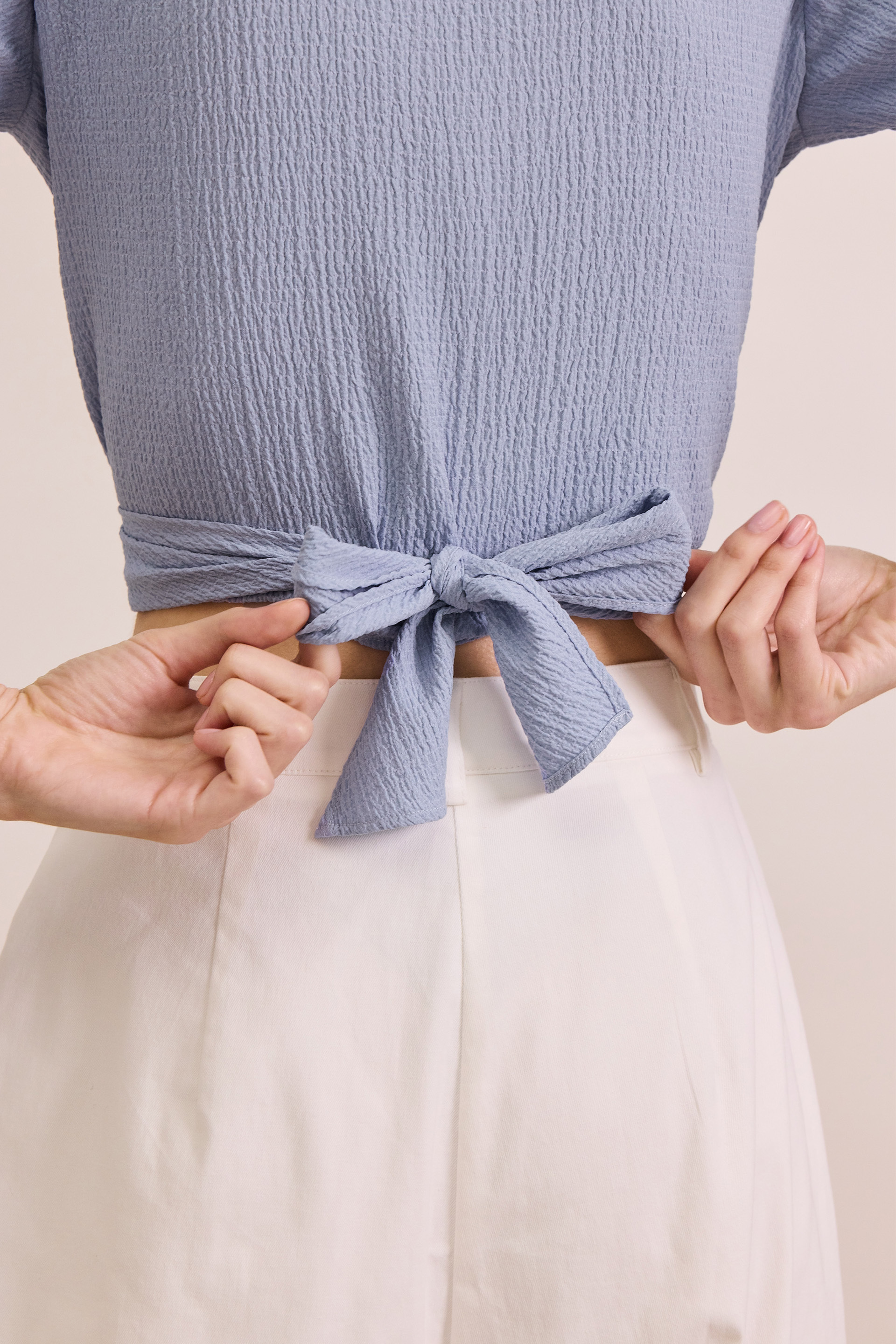 Textured Wrap Top