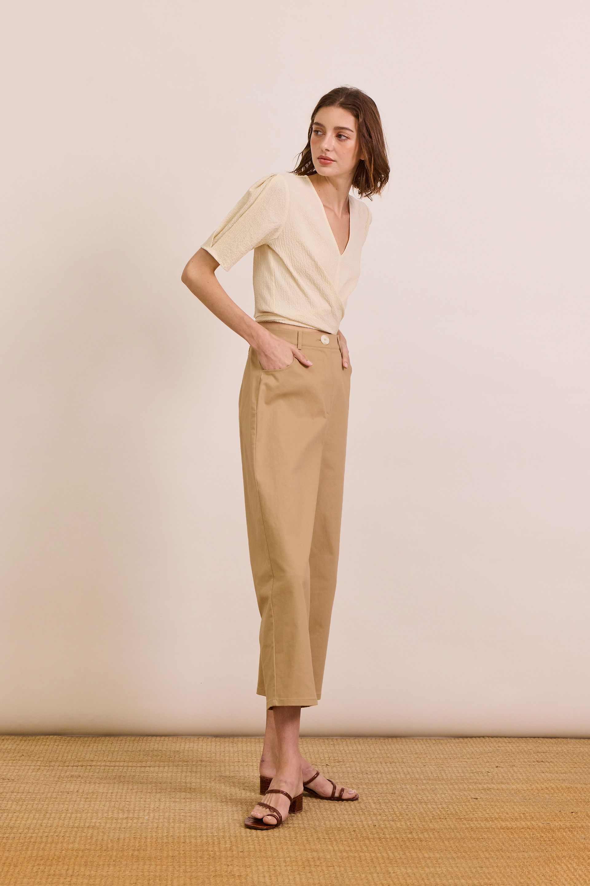 Textured Wrap Top